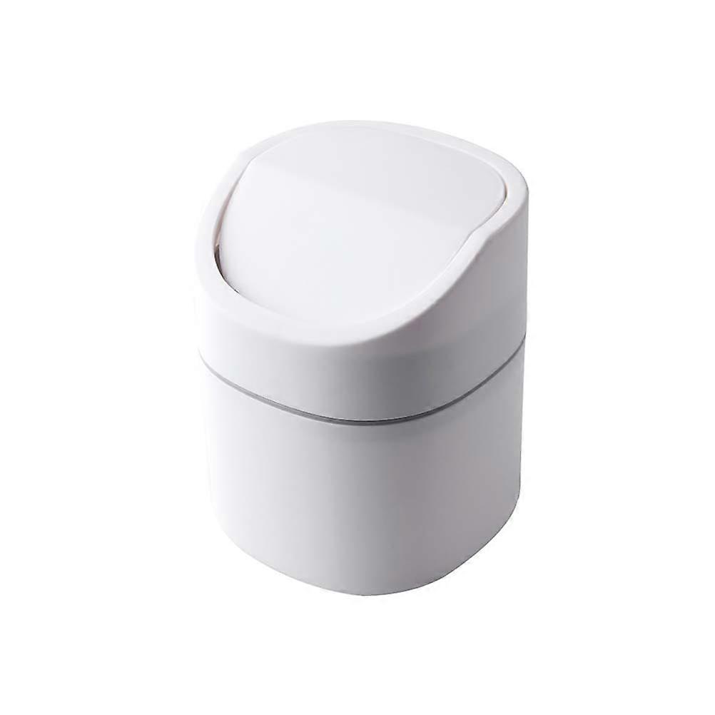 White Desktop Trash Can 2Pcs Mini Garbage Bin for Home