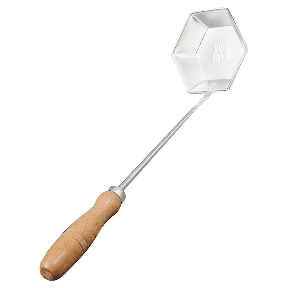 Non-Stick Kitchen Frying Spoon Tool With Wooden Handle For Safe Cooking And Snack Making 2Pcs