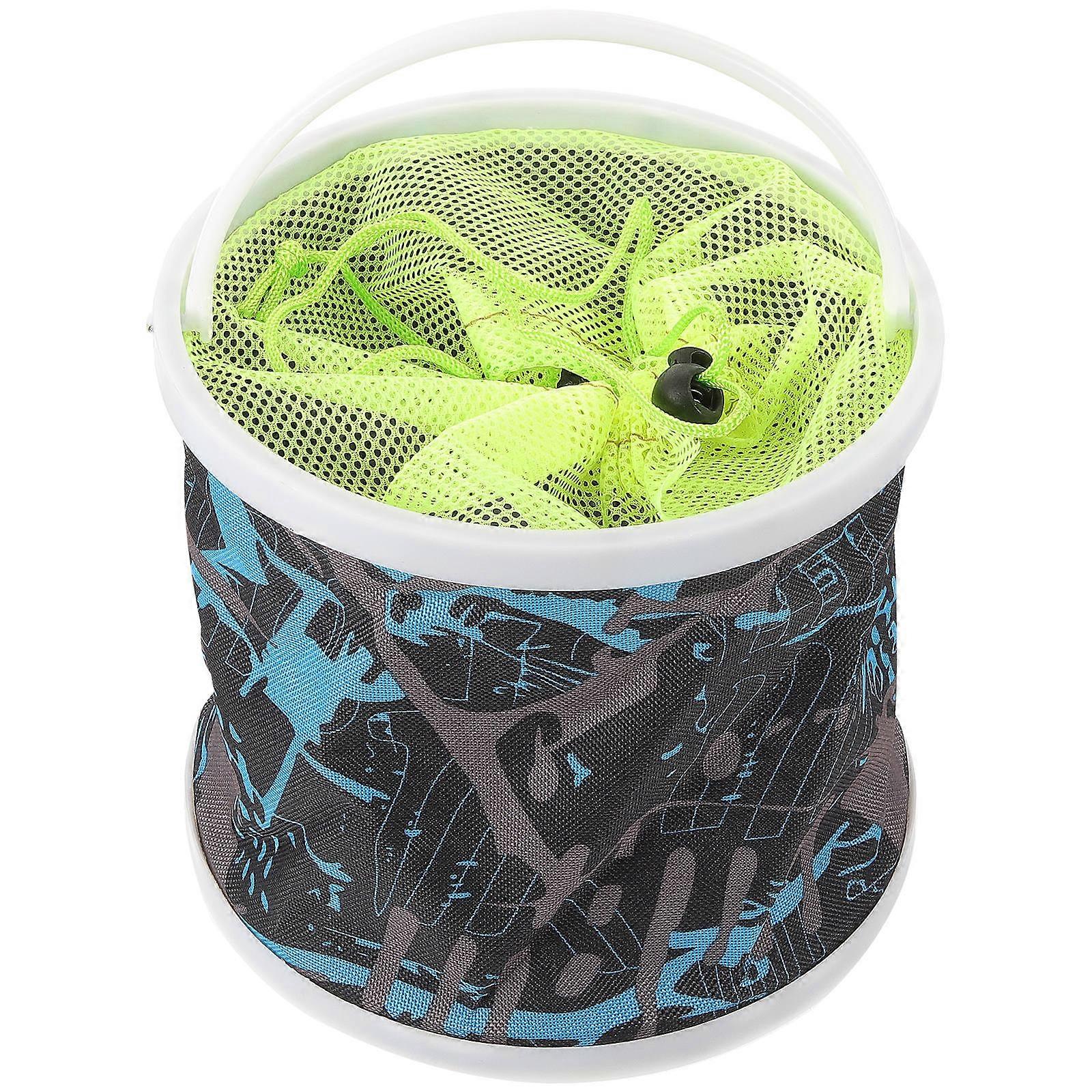 Fishing Bucket for Outdoor Activities 2Sets Foldable Portable Water Buckets with Net