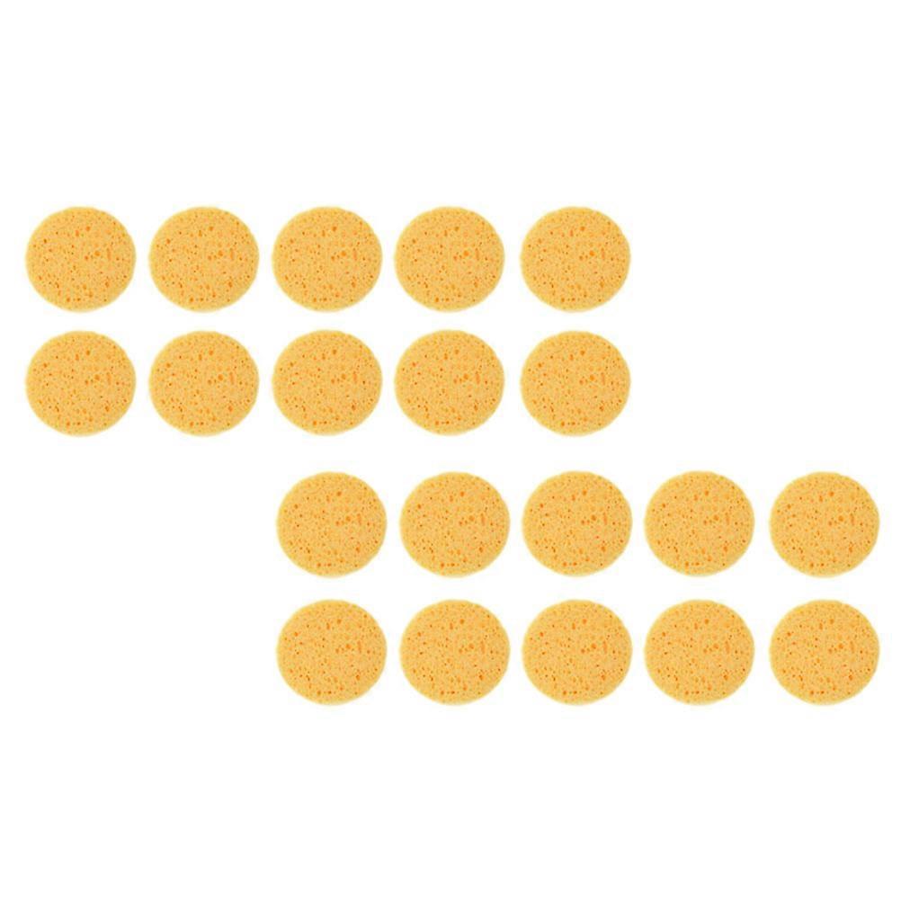 Cosmetic Removal 200 Pcs Rounded Face Cleaning Puff For Home Use 70mm Diameter Yellow Makeup Applicators