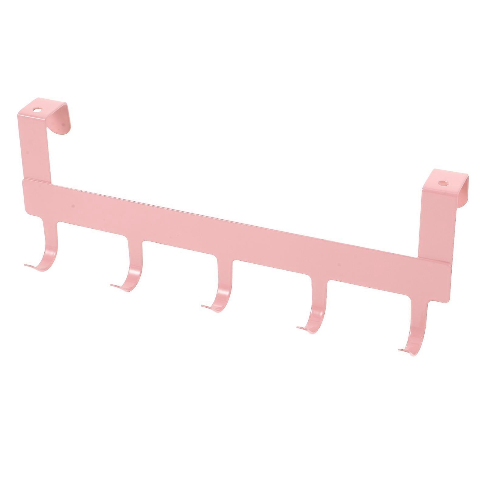 Seamless Hooks Iron Art Back Door Hooks for Hanging 2Pcs Pink Kitchen