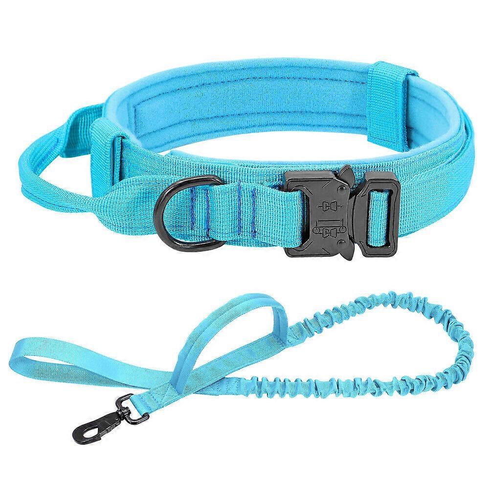 Tactical Dog Collar and Lead with Handle Training Large Dogs Bungee Rope Pitbull