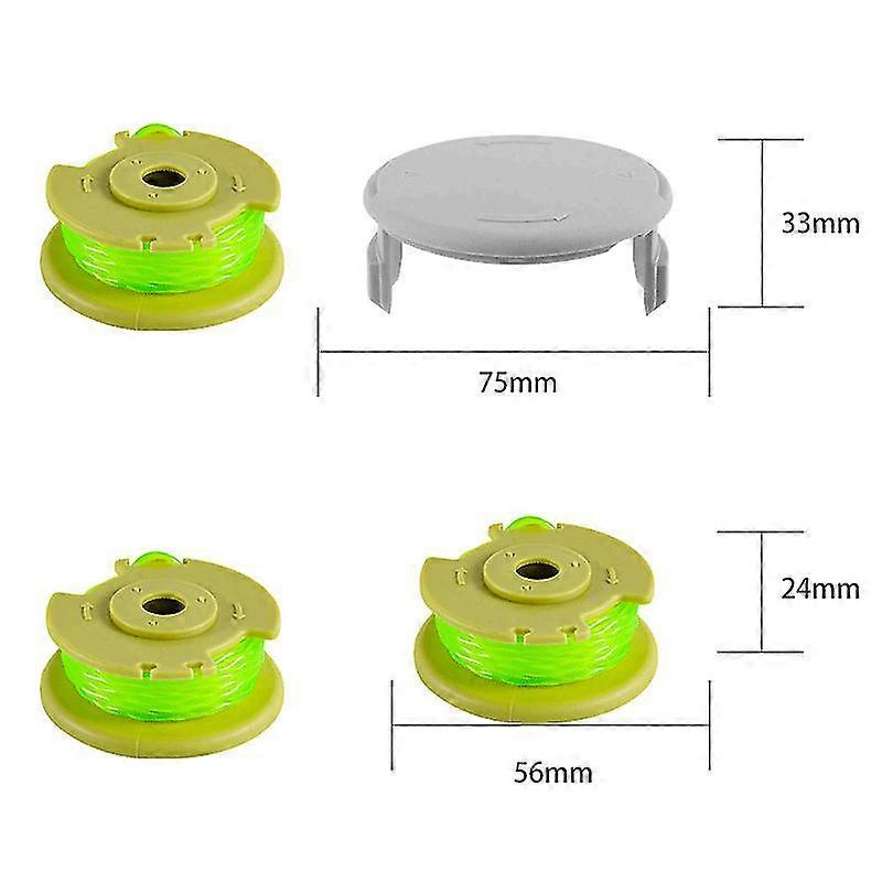 2025 For RYOBI Replacement Trimmer Feed Line Spools 3 Spools 1 Cover Accessory Kit Polyamide+ABS
