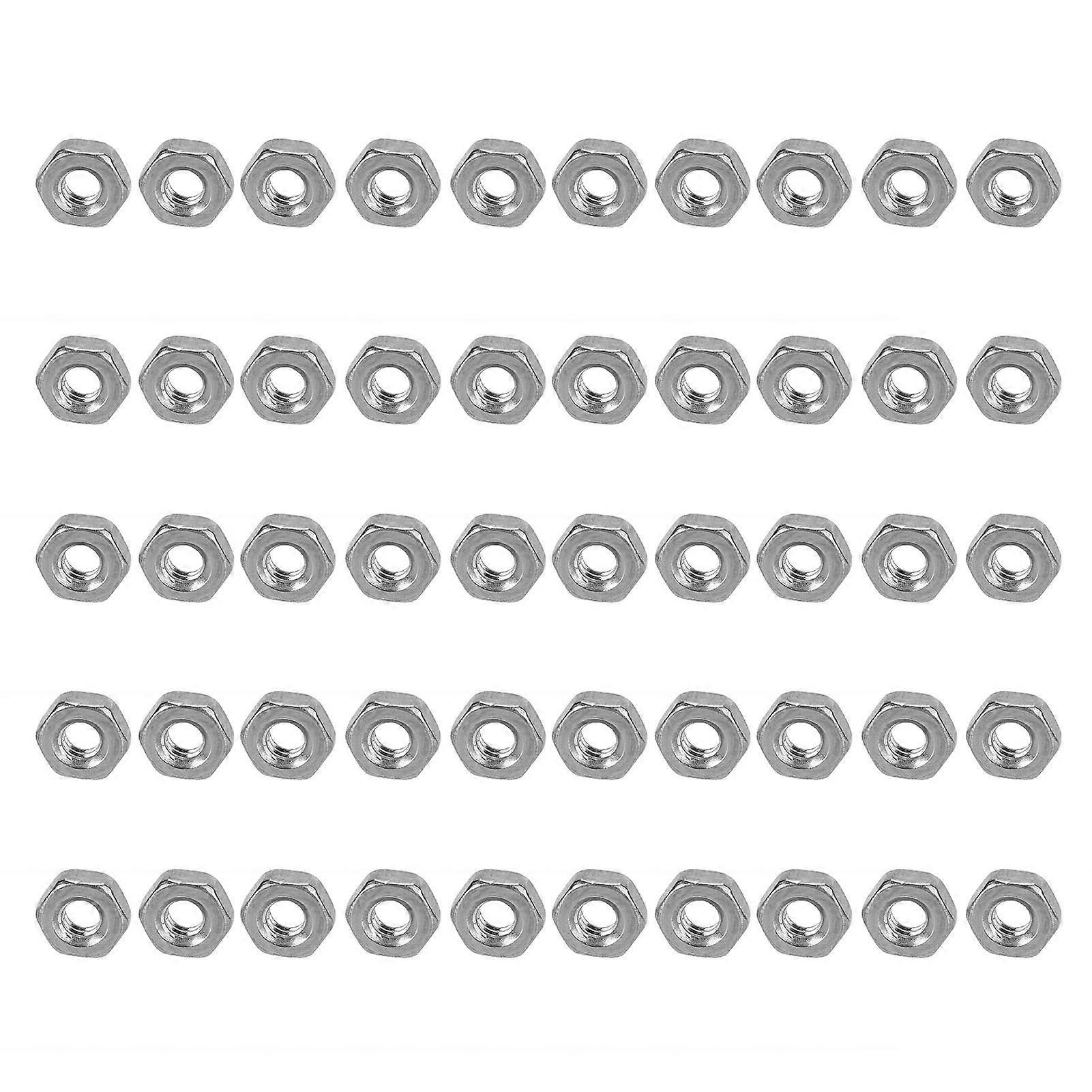 50Pcs A2-70 Stainless Steel Hex Nuts M4 Thread Nut Kit