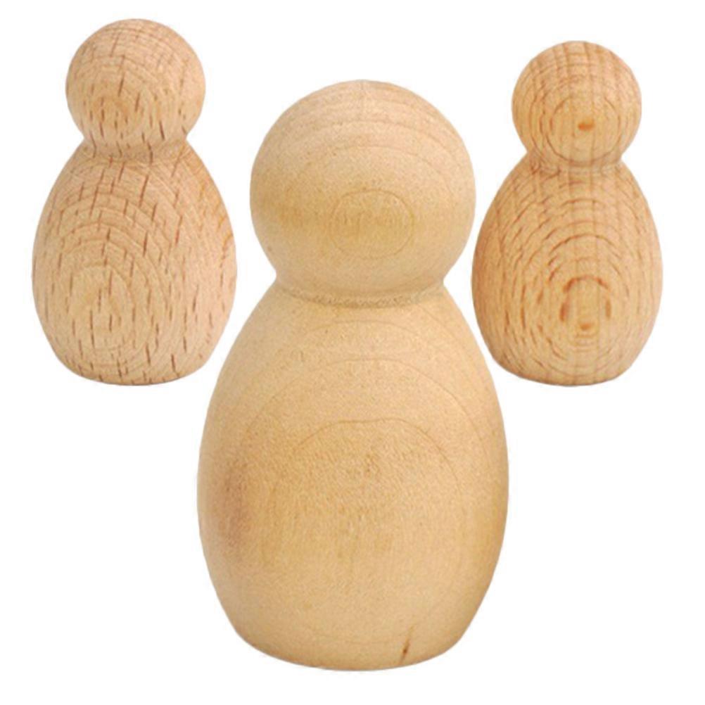 DIY Painted Peg Dolls Wooden Figures for Decor 8Pcs Unfinished Set