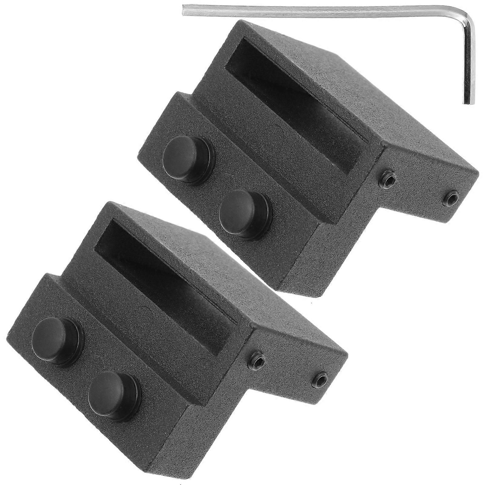 Barn Door Device Zinc Alloy Stopper for Sliding Rails 2Pairs Black Hardware