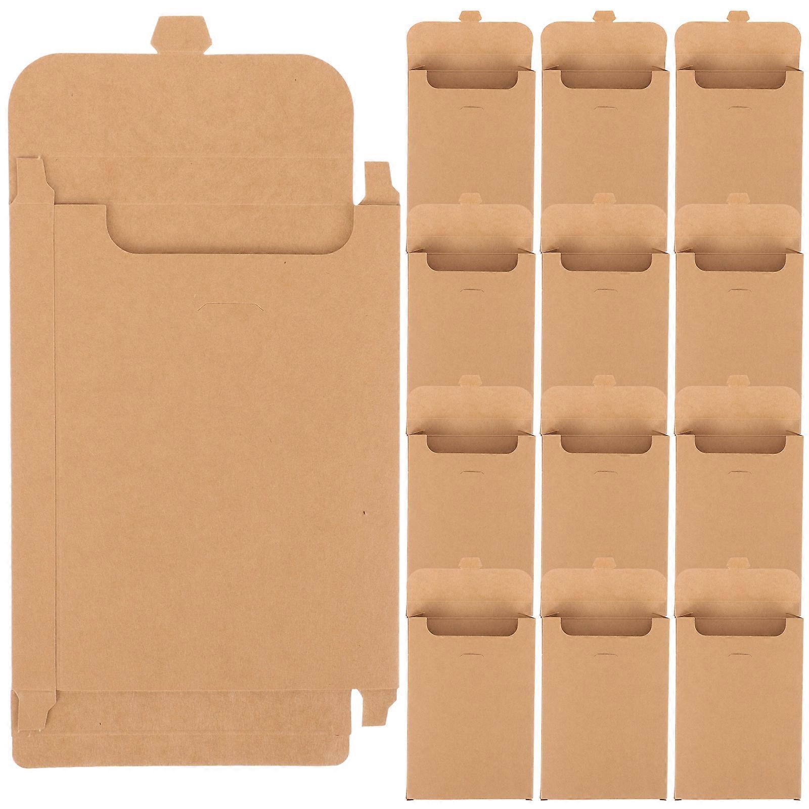 Postcard Packaging Box Kraft Paper Box for Storage 60Pcs Light Brown