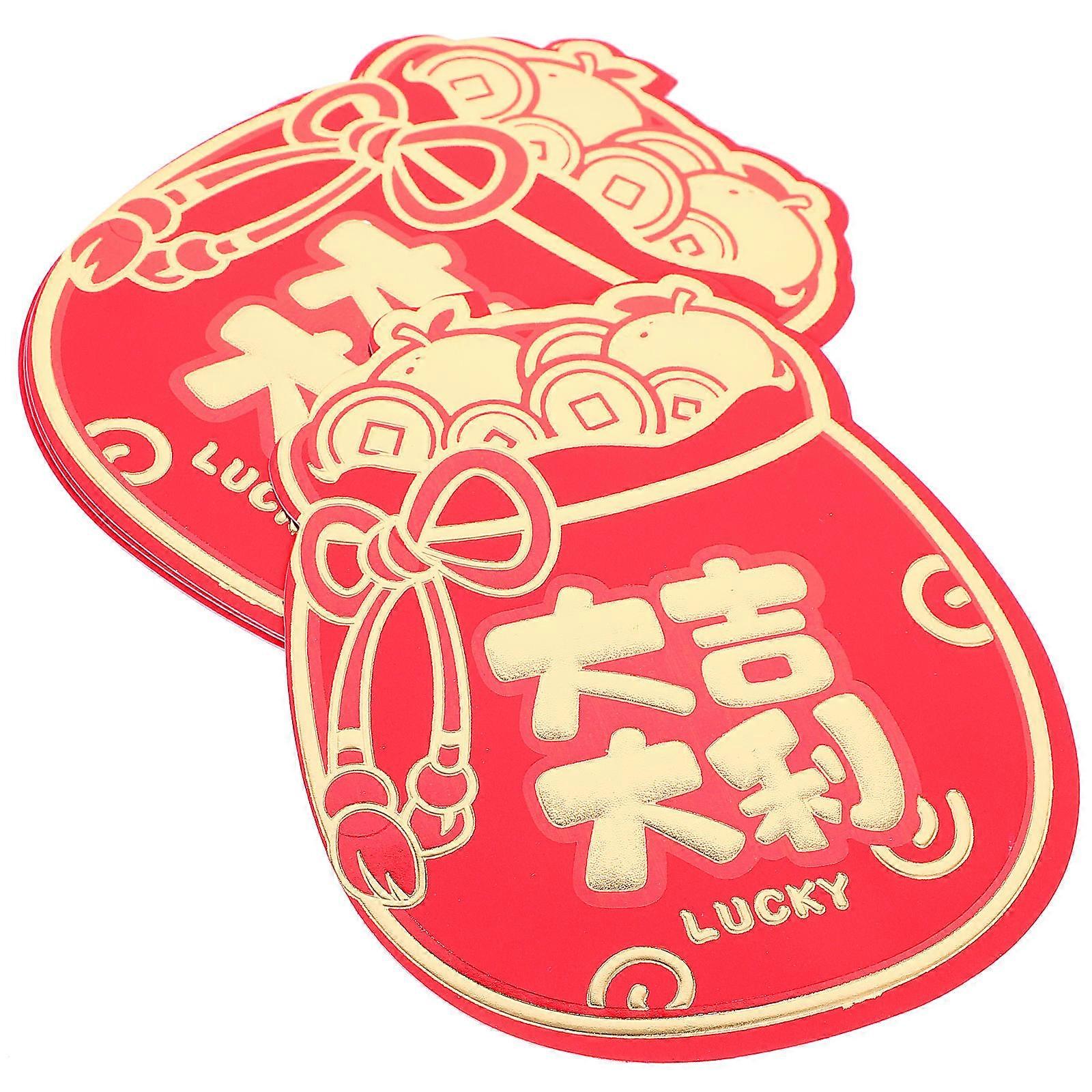 Chinese Style Red Envelopes Paper Money Packets for Storage 12Pcs Red Color