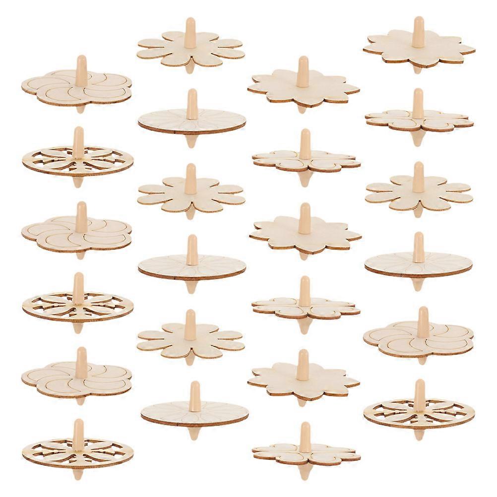 Children Gyro Toy 96Pcs Funny Kids Toy Hand-eye Coordination Unfinished Wood Plastic For Halloween Parties