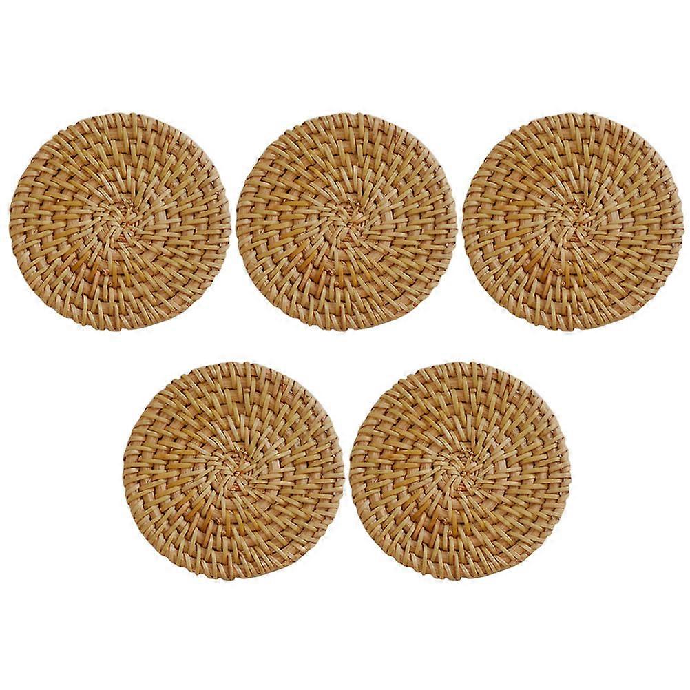 Braided Rattan Coaster Decorative Table Mat for Home Use 15Pcs