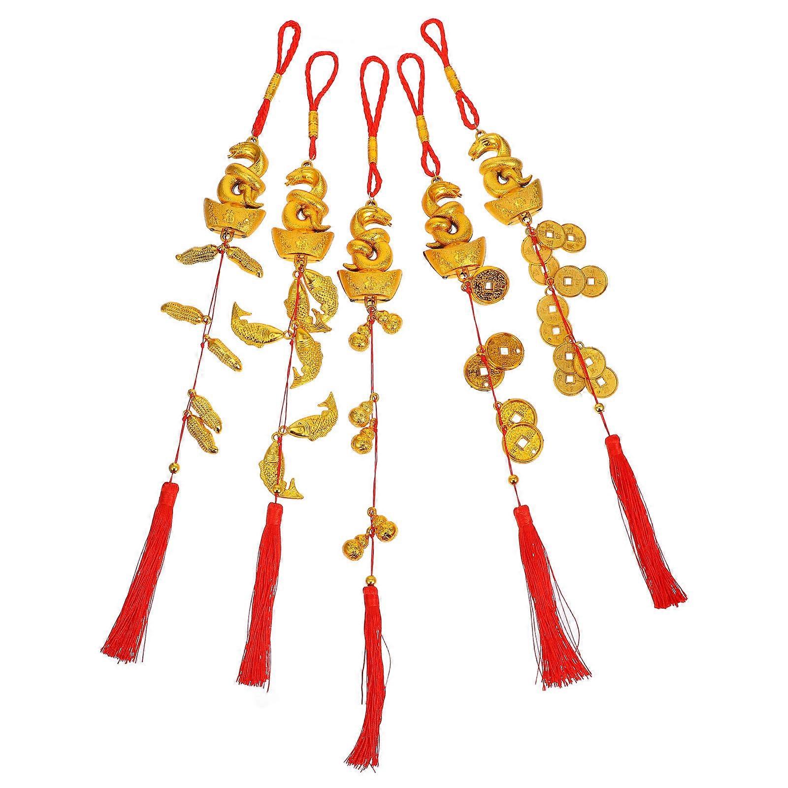 Chinese Style Snake Charm Pendant for Decoration with 15Pcs Tassels