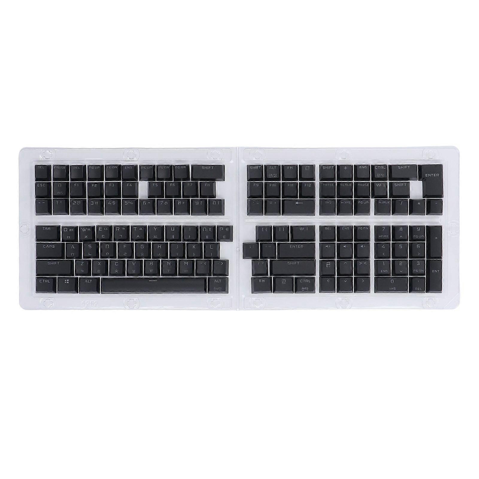132 Keys Korean Keycaps OEM Height Keycap Replacement for 61 62 64 68 72 75 84 87 88 98 100 104 108 Mechanical Keyboard Black