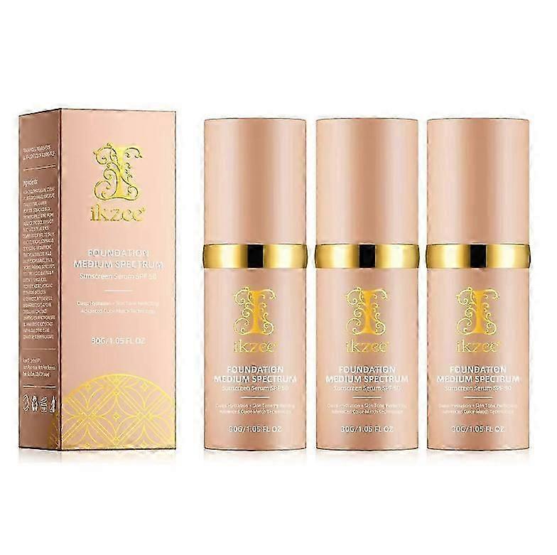 1/2/3PCS 4 in 1 Foundation with SPF 50+, Hydrating Color Changing Foundation Longwearing & Waterproof 30ML