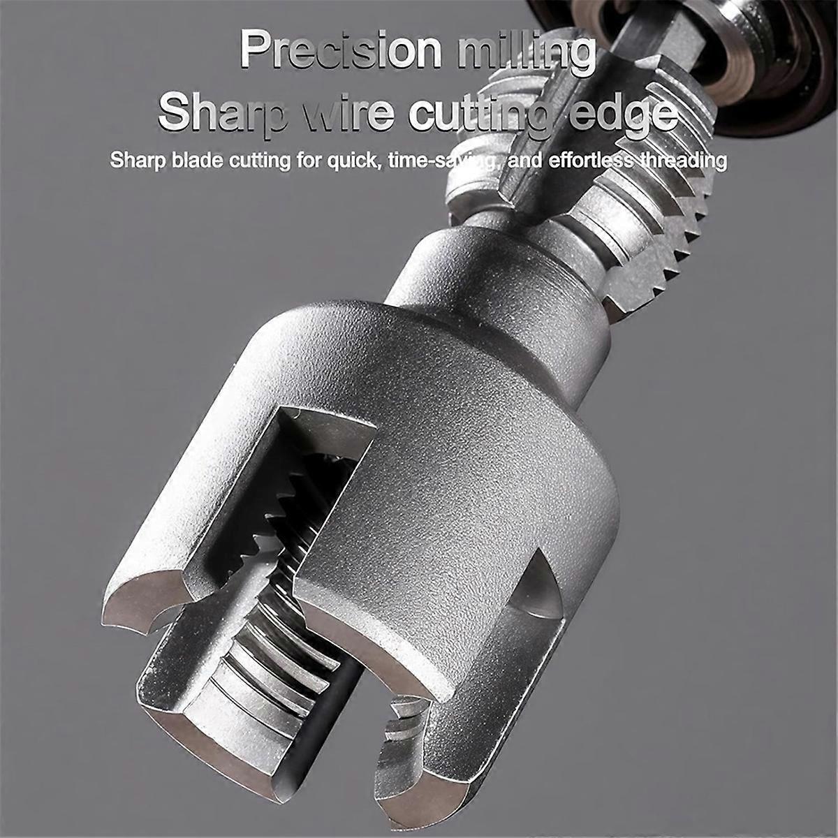 Integrated Internal & External Pipe Threading Tool, Electric Drill Compatible Pvc Pipe Threader Kit