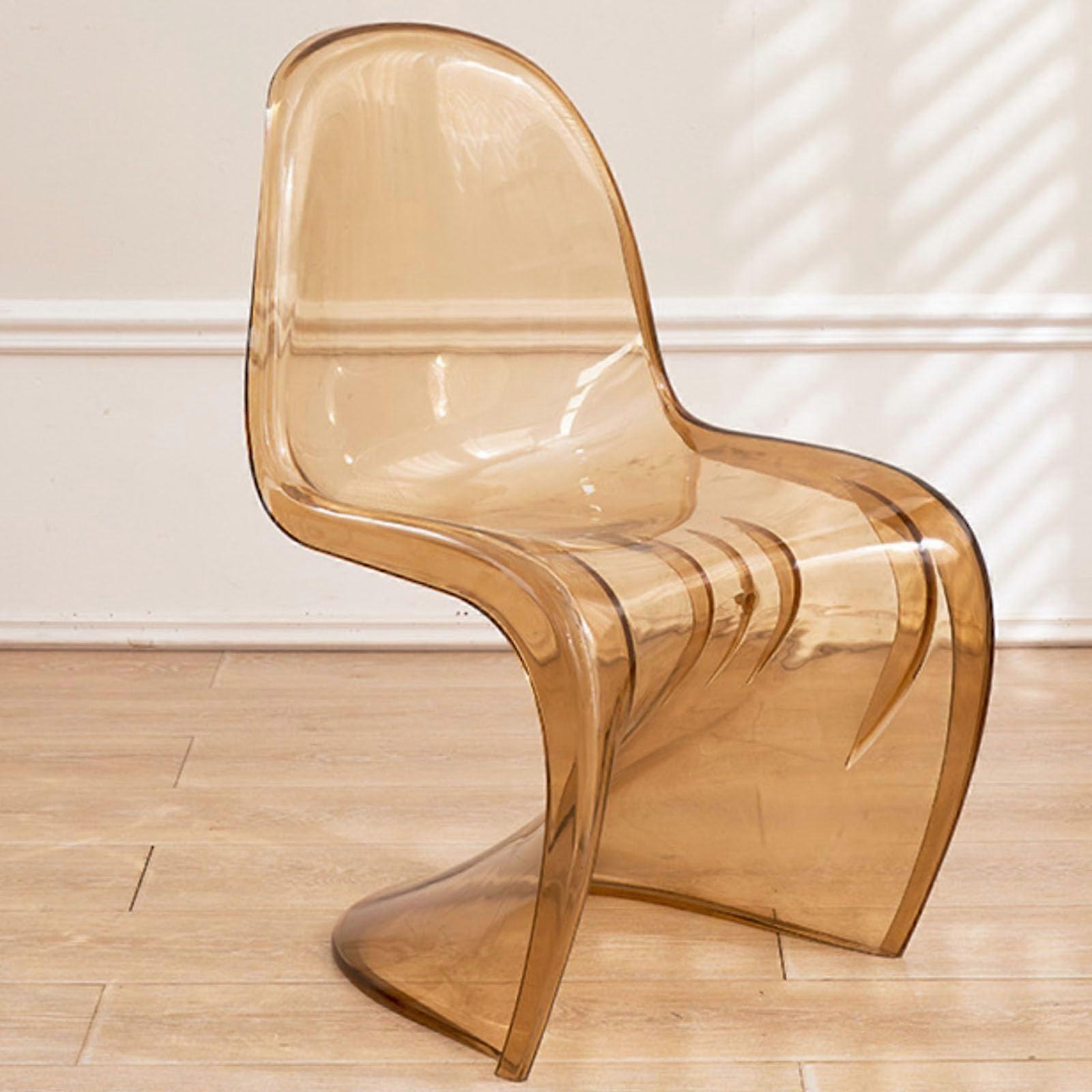 Amber PP Plastic Footrest, Minimalist Ottoman, Stackable Makeup Chair with Backrest for Dining Room and Vanity Use