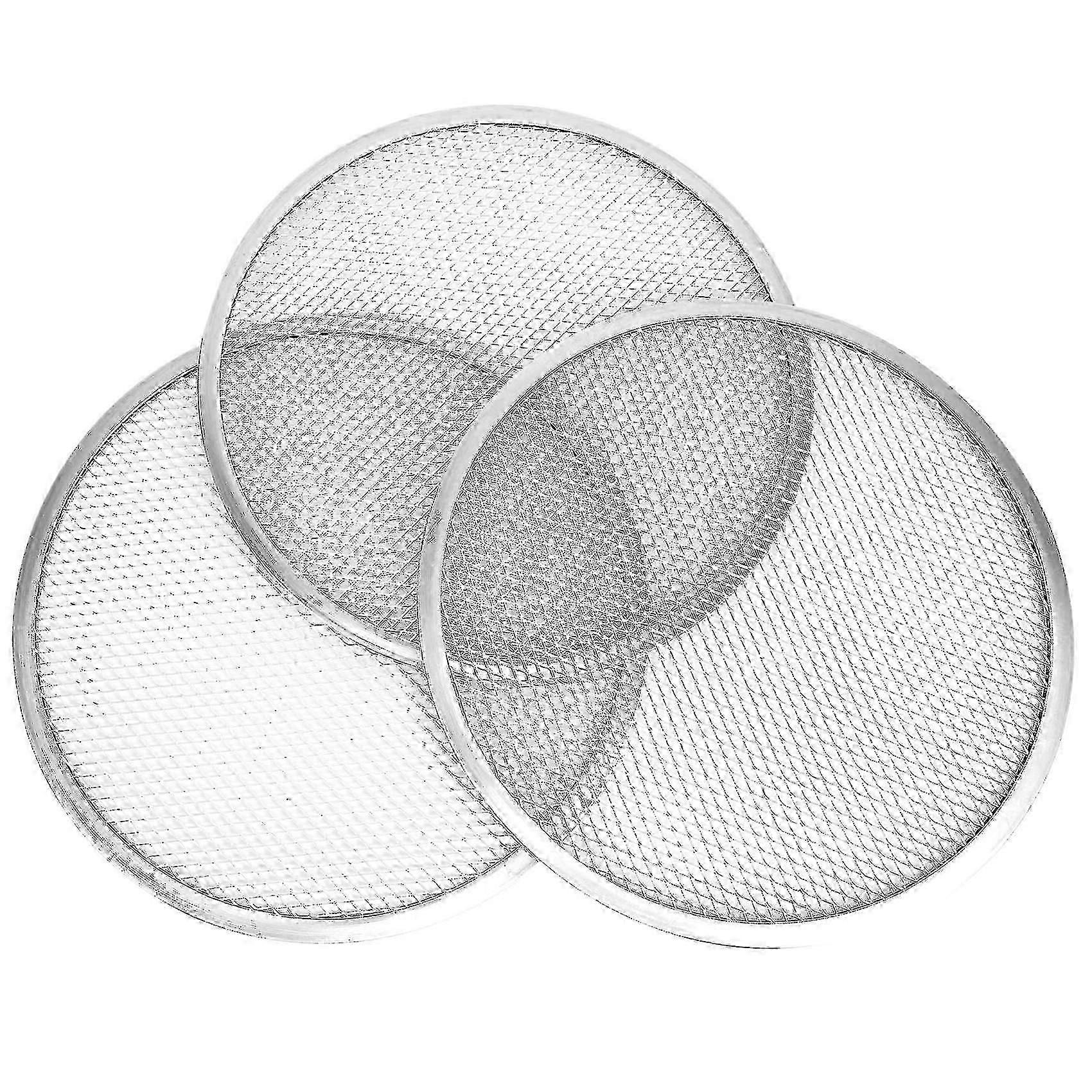 12" Aluminum Pizza Screen - Round Baking Pan for Crispy Crust (Silver)