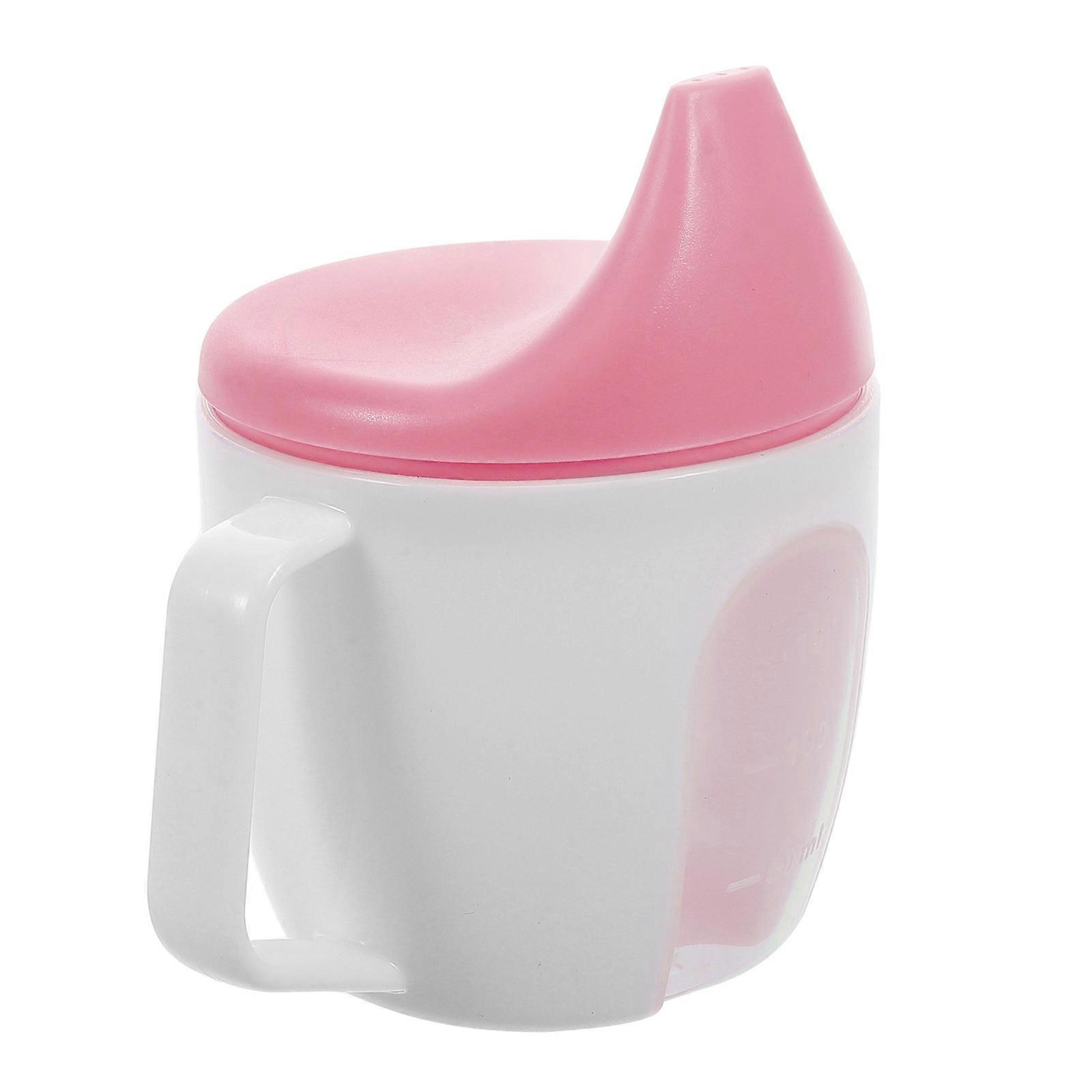 Feeding Cup Toddler Training Cup with Handle and Scale 3Pcs Pink
