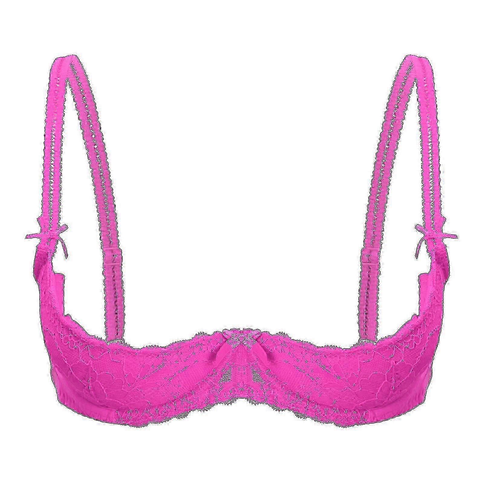 المرأة الملابس الداخلية فتح الصدر حمالات الصدر 1/2 كوب دفع ما يصل Underwire الدانتيل البرازيلي قابل للتعديل حزام الإسفنج مبطن البرازيلي الملابس الداخلية Banmo