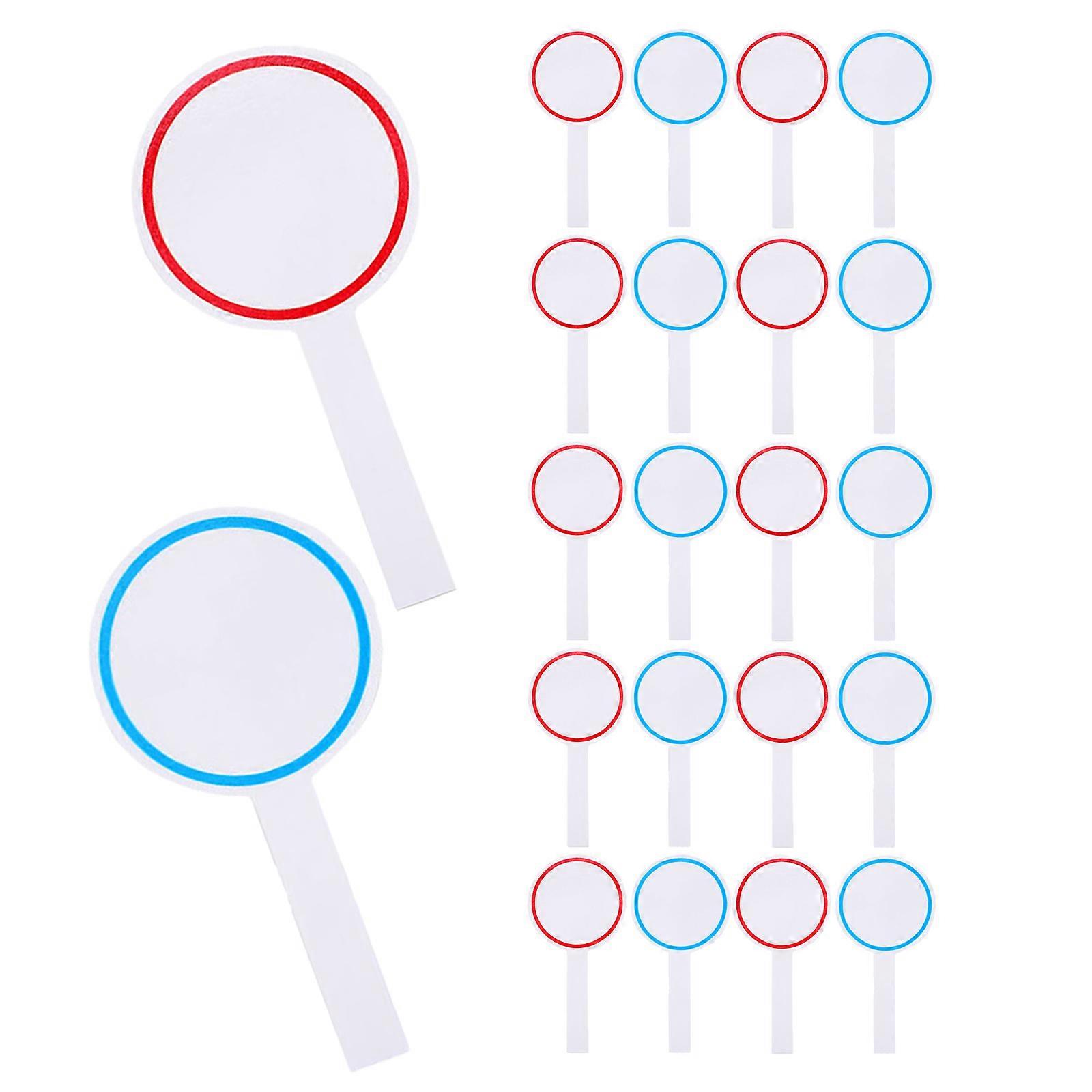 Dry Erase Handheld Board for Scoring and Voting with Handle 24Pcs