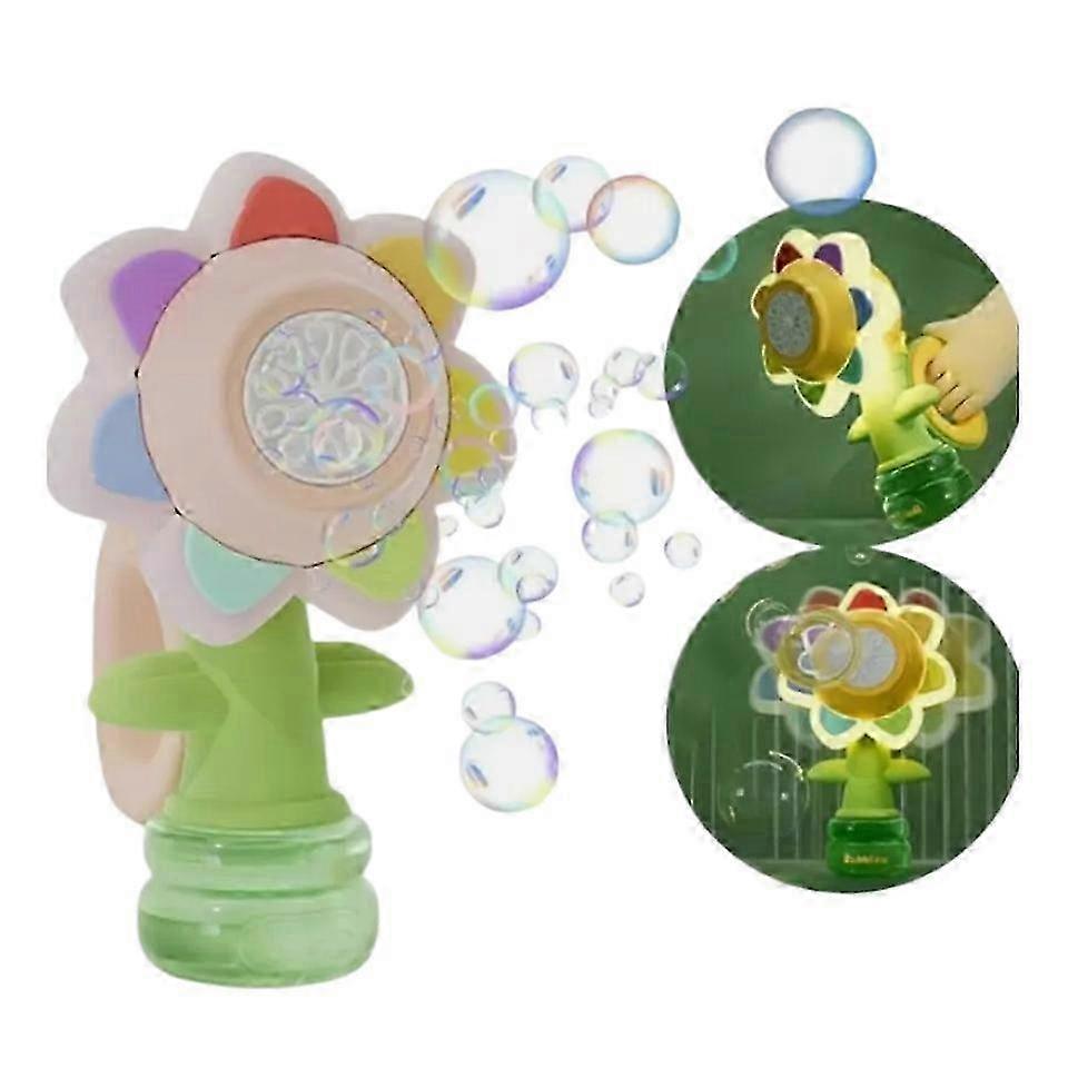 2024 New Seven-Color Flower Bubble Machine,Dancing Flower Bubble Machine for Kid