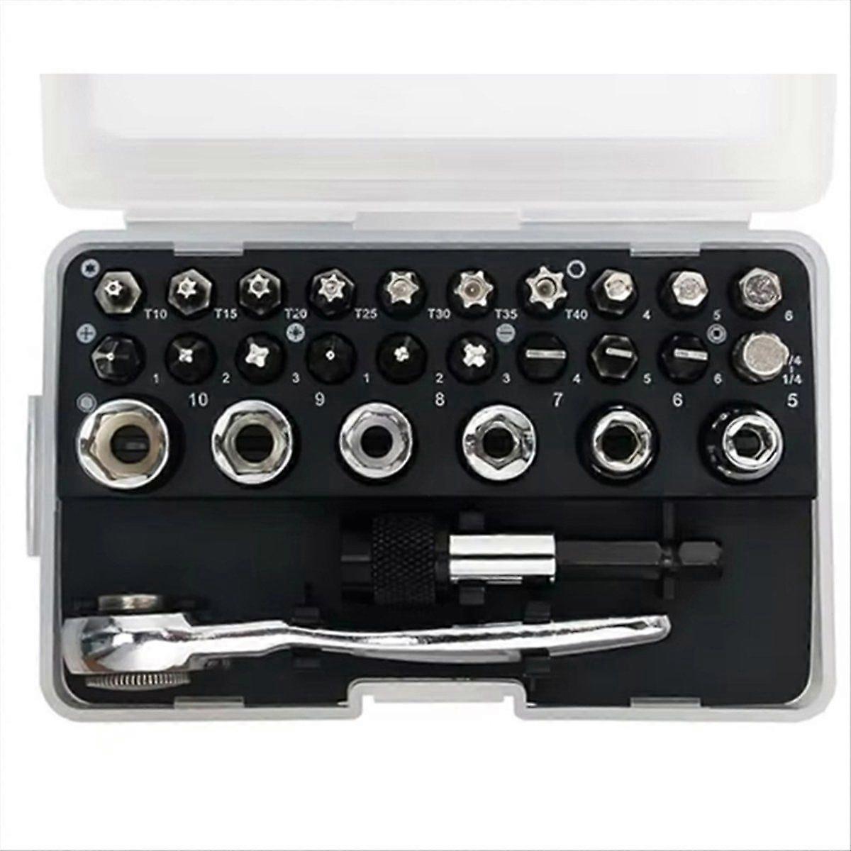 28 in 1 Mini Ratchet Wrench Set with Right Angle
