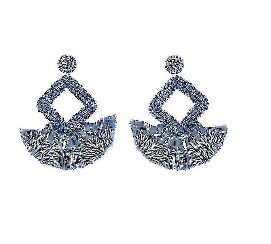 Beaded Tassel Statement Earrings for Women's