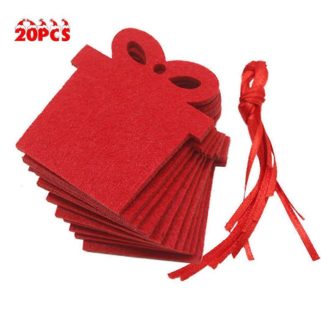 Red Felt Tree Pendants Pack of 20 Christmas Ornaments for DIY Projects