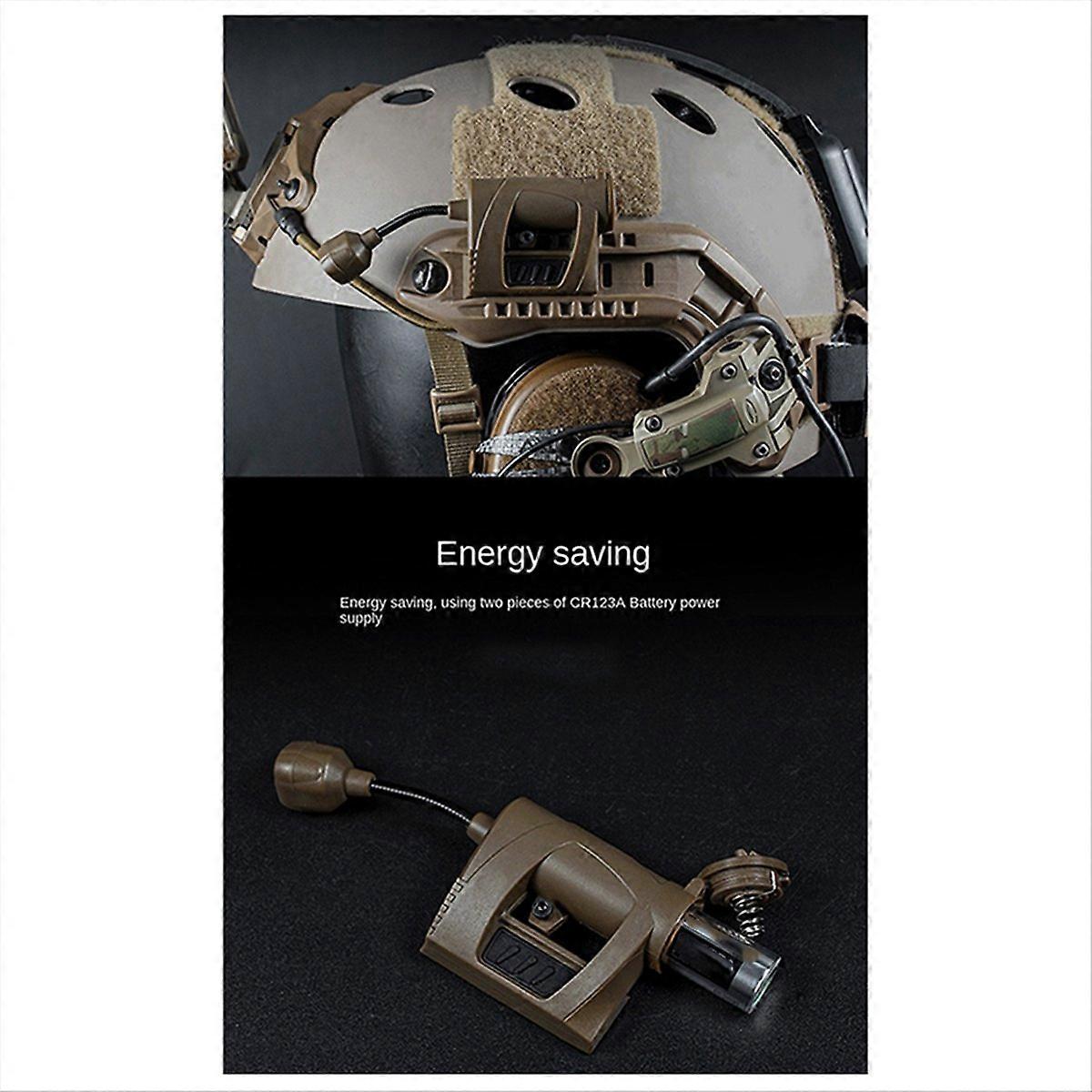 Black Outdoor Helmet Light 3-Speed LED Flashlight Night Light