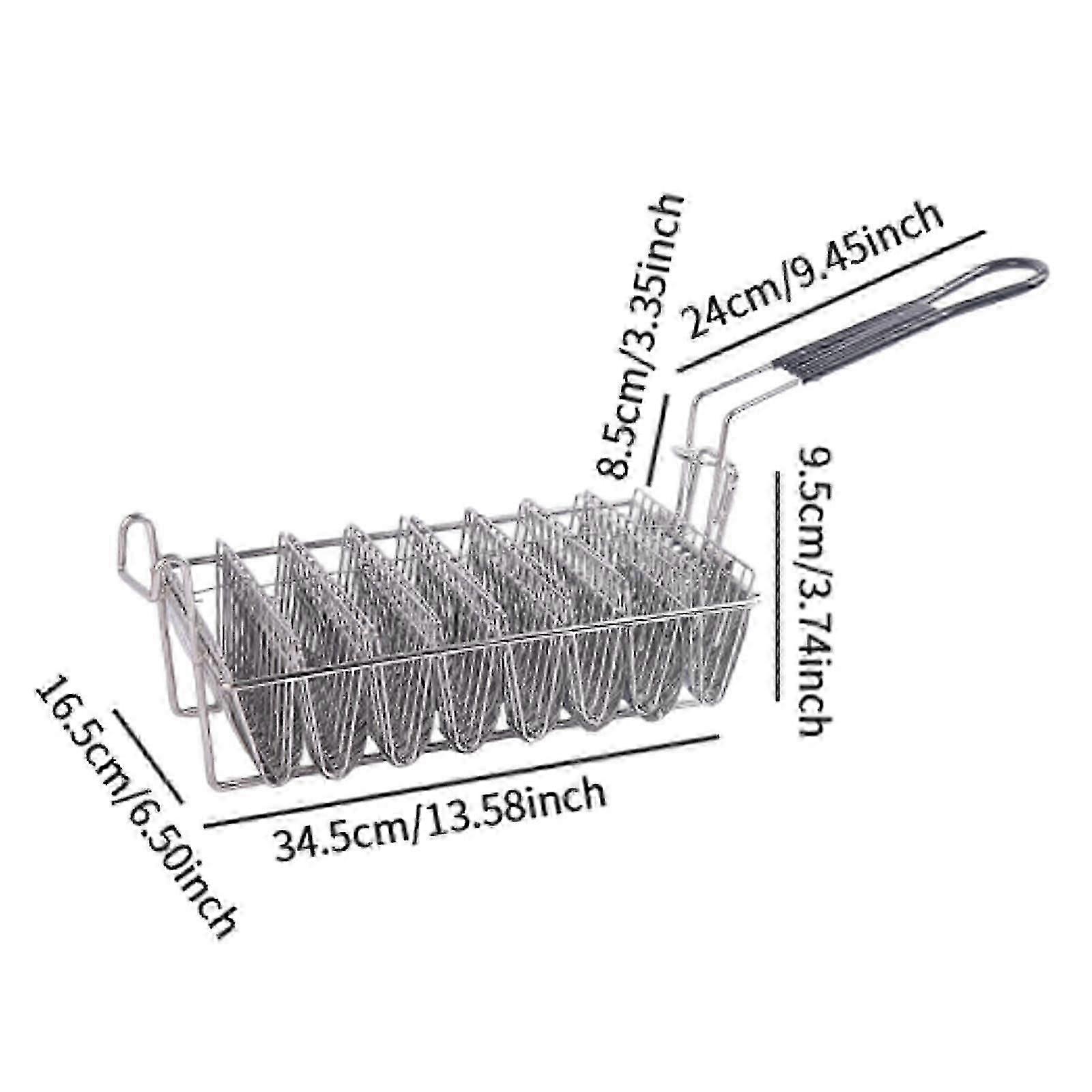 Taco frying tool for kitchens - sturdy shell fry basket