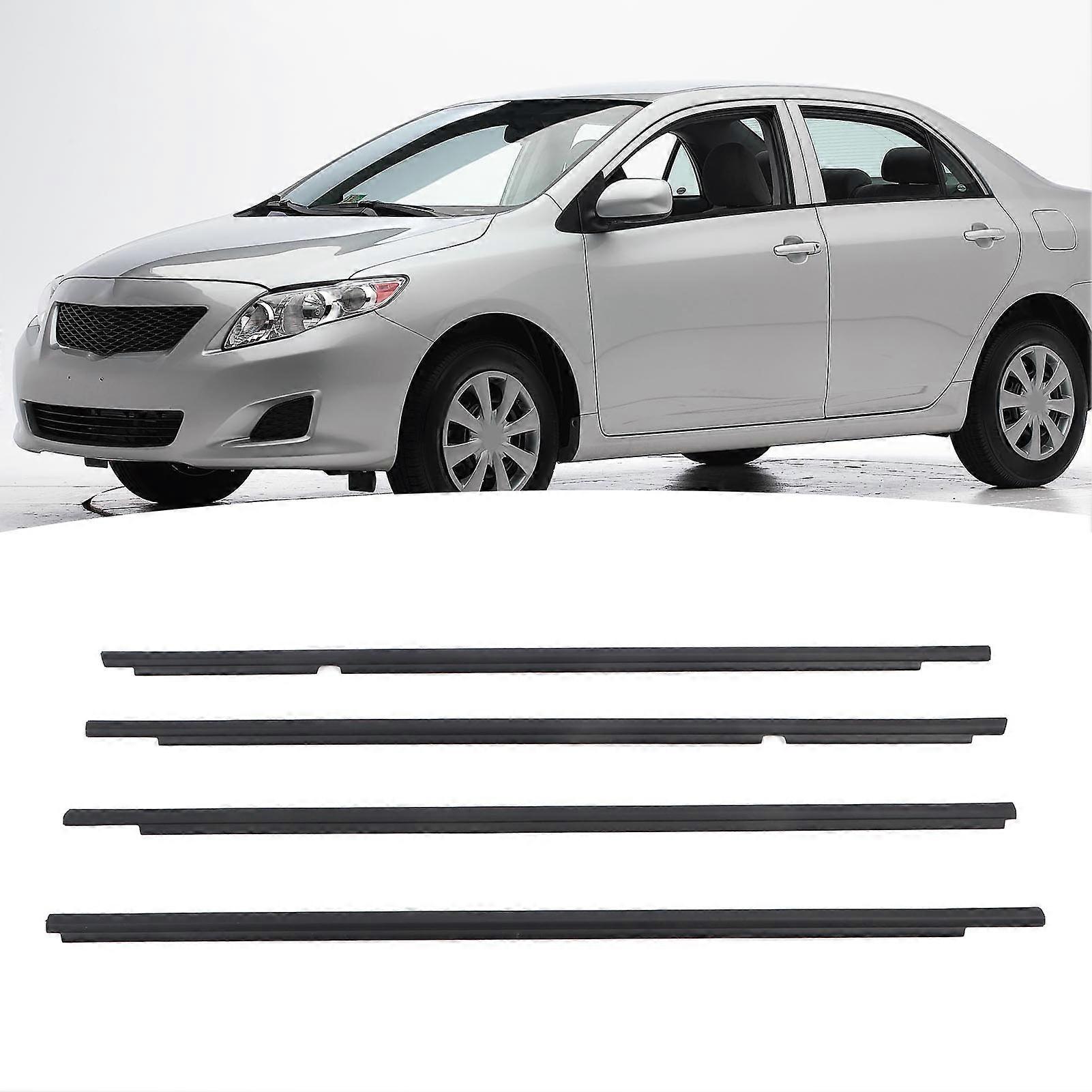 4Pcs Car Window Molding Trim Seal Belt Weather Strips 73750‑02150 for Corolla 2009 to 2012 