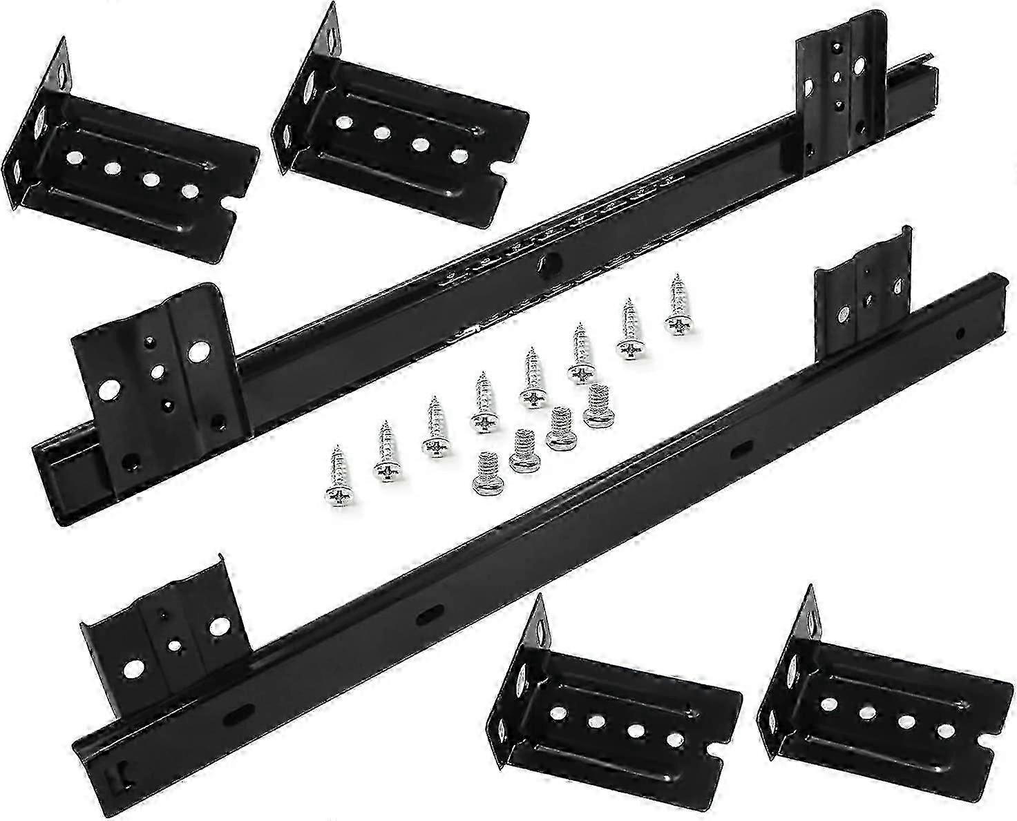 Slides for Drawers Drawer Slide 350mm Ball-Mount Slide for Keyboard Sliding Tray (1 Pair) Black