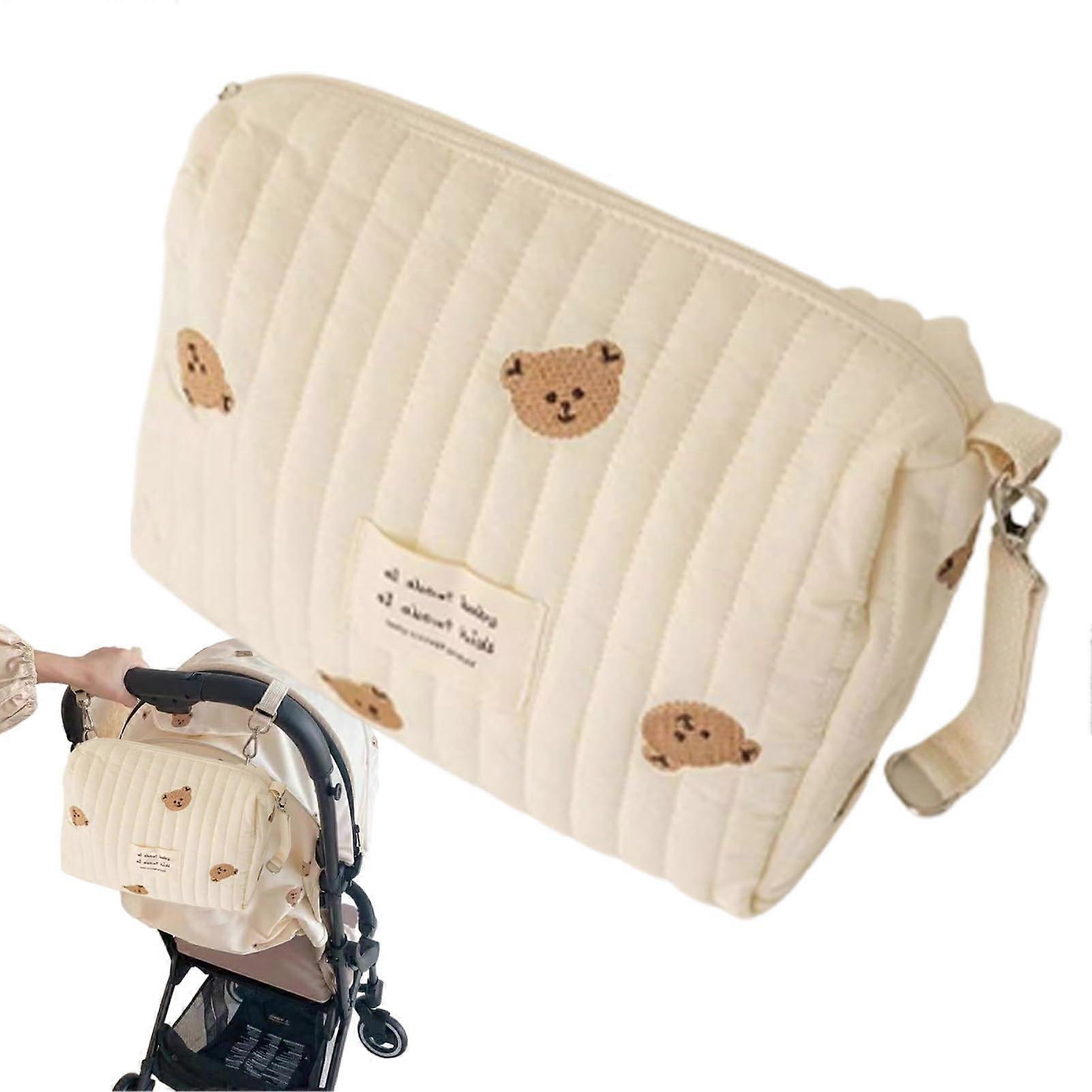 Baby Diaper Tote Bag  Small Reusable Zip Closure, Zipper Pocket, MultiFunction Stroller Bag, MultiColoured