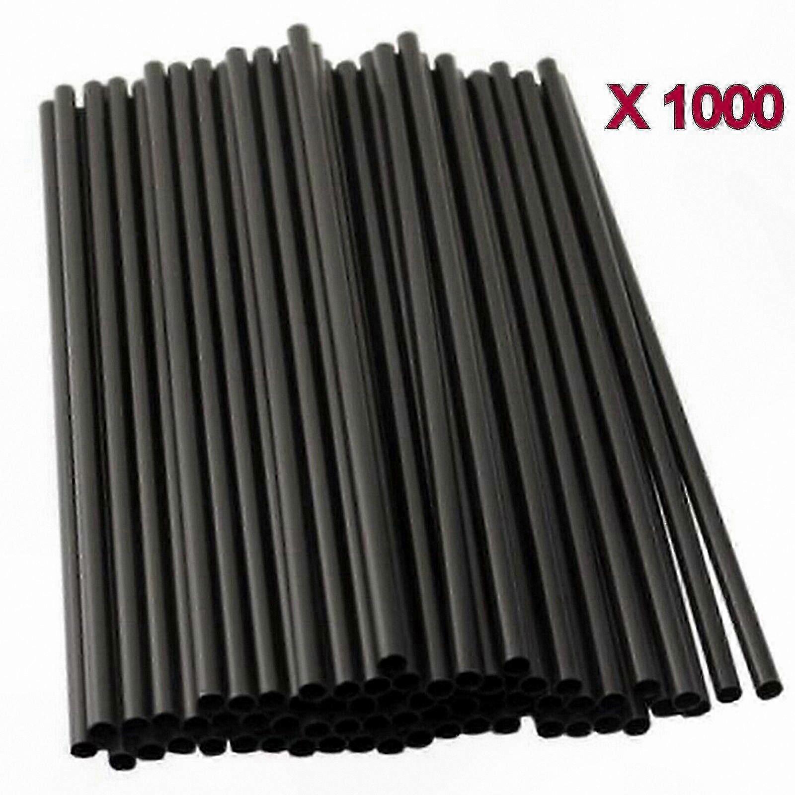 Black Plastic Straws for Parties, Events & Everyday Use - 1000 Count Straight Disposable Tableware Accessory