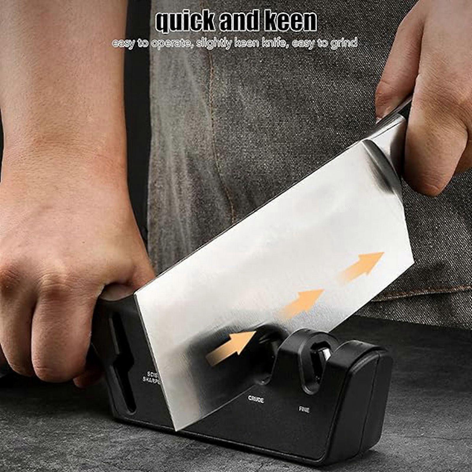 Knife Sharpener, 3-Step Sharpener, Professional Knife Sharpener Tool for Kitchen Knives, Adjustable Multifunctional