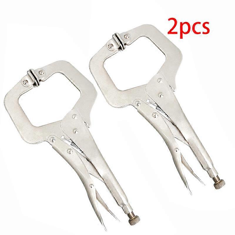 1/2pcs 6in Heavy-Duty Locking C-Clamp Pliers Adjustable Welding Clamp Clip and Regular Tips Woodworking Welding Fixing Hand Tool