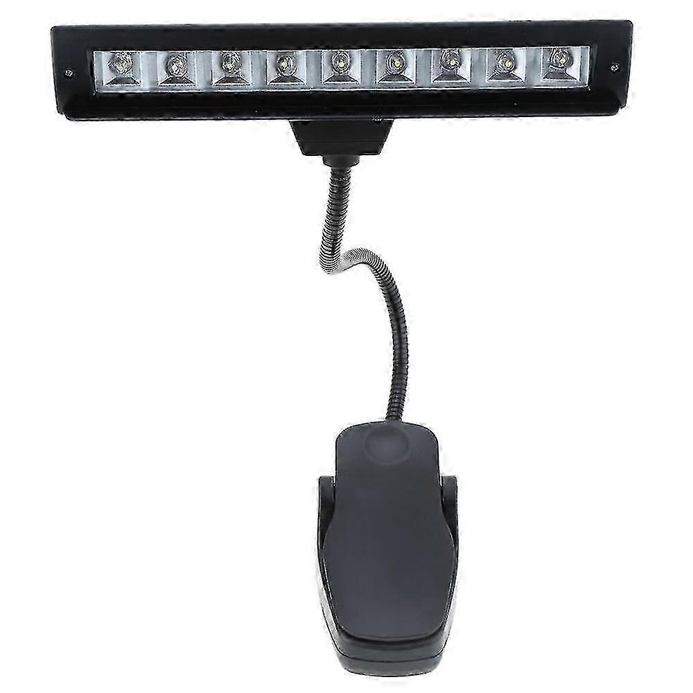 9 Leds Led Reading Lamp Reading Light Desk Clip Lamp For Piano Music Score Stand Black-mxbc