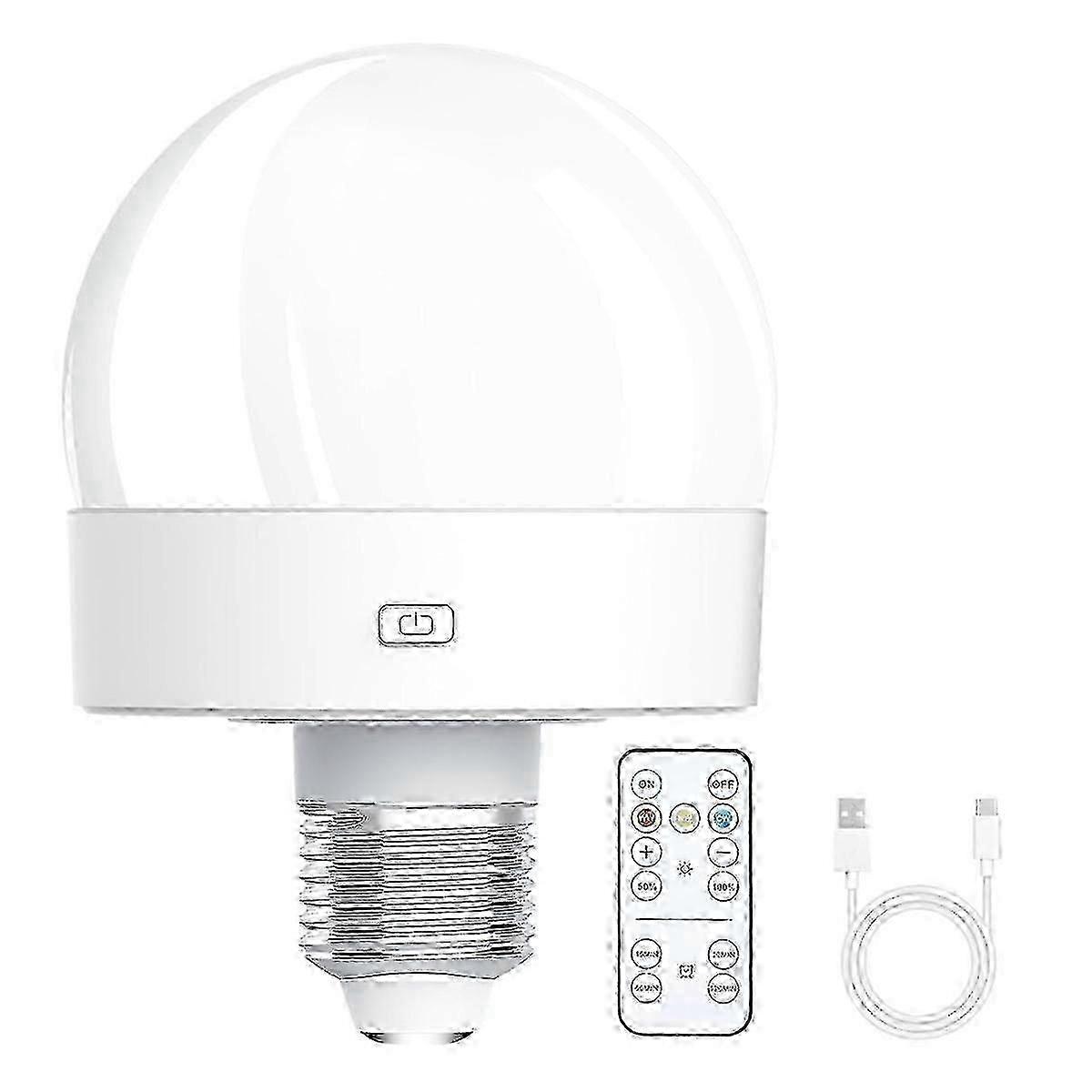 Dimmable Light Bulbs with 300LM E26 Base Remote Control Compatible and Rechargeable Operation