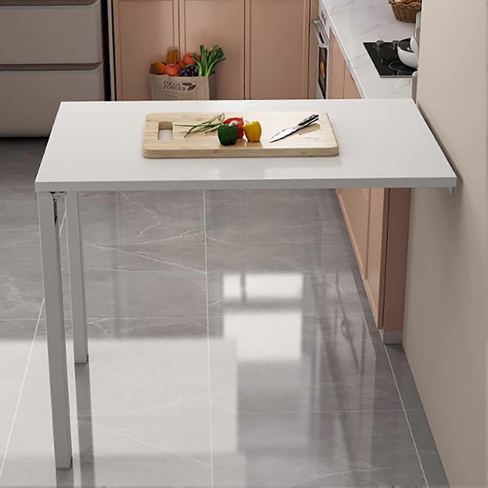 WallMounted Folding Desk White 80x40x80 Cm, FoldDown Work Table, Multifunctional Foldable Table, Floating Wall Desk