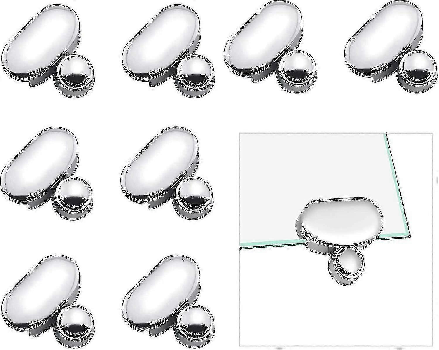 8pcs Mirror Clips, Zinc Alloy Glass Shelf Bracket, Mirror Clips For Fixing Glass Mirrors Edition 1105