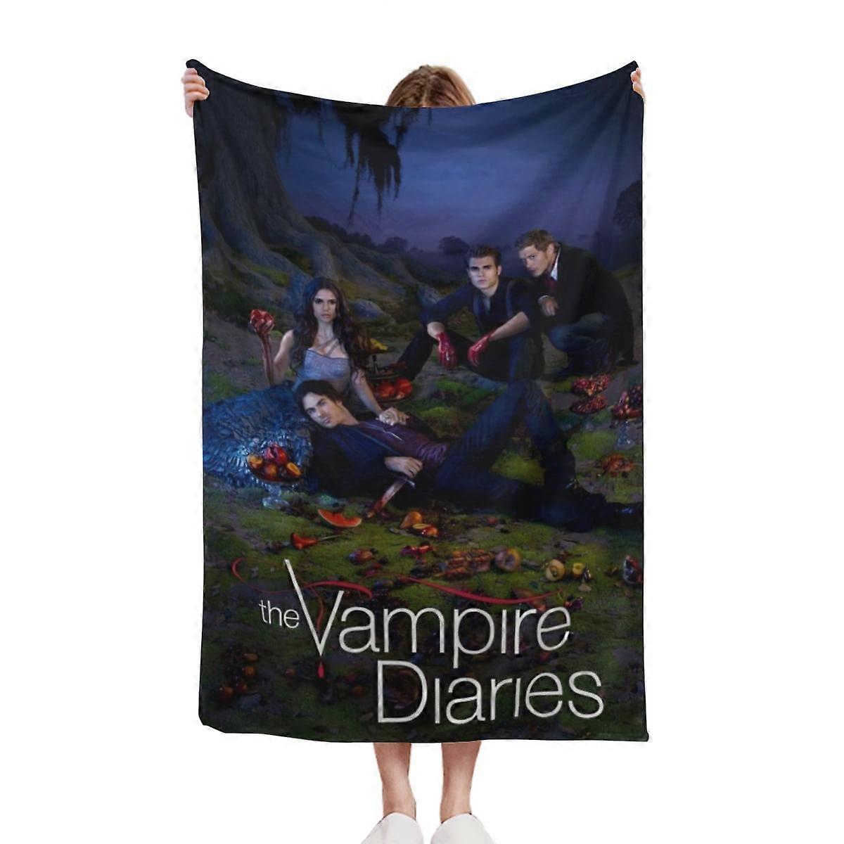 The Vampire Diaries Flannel Blanket, Super Plush, Soft, Comfortable, Fluffy Flannel Wool, Sofa, Bed, Travel-310g