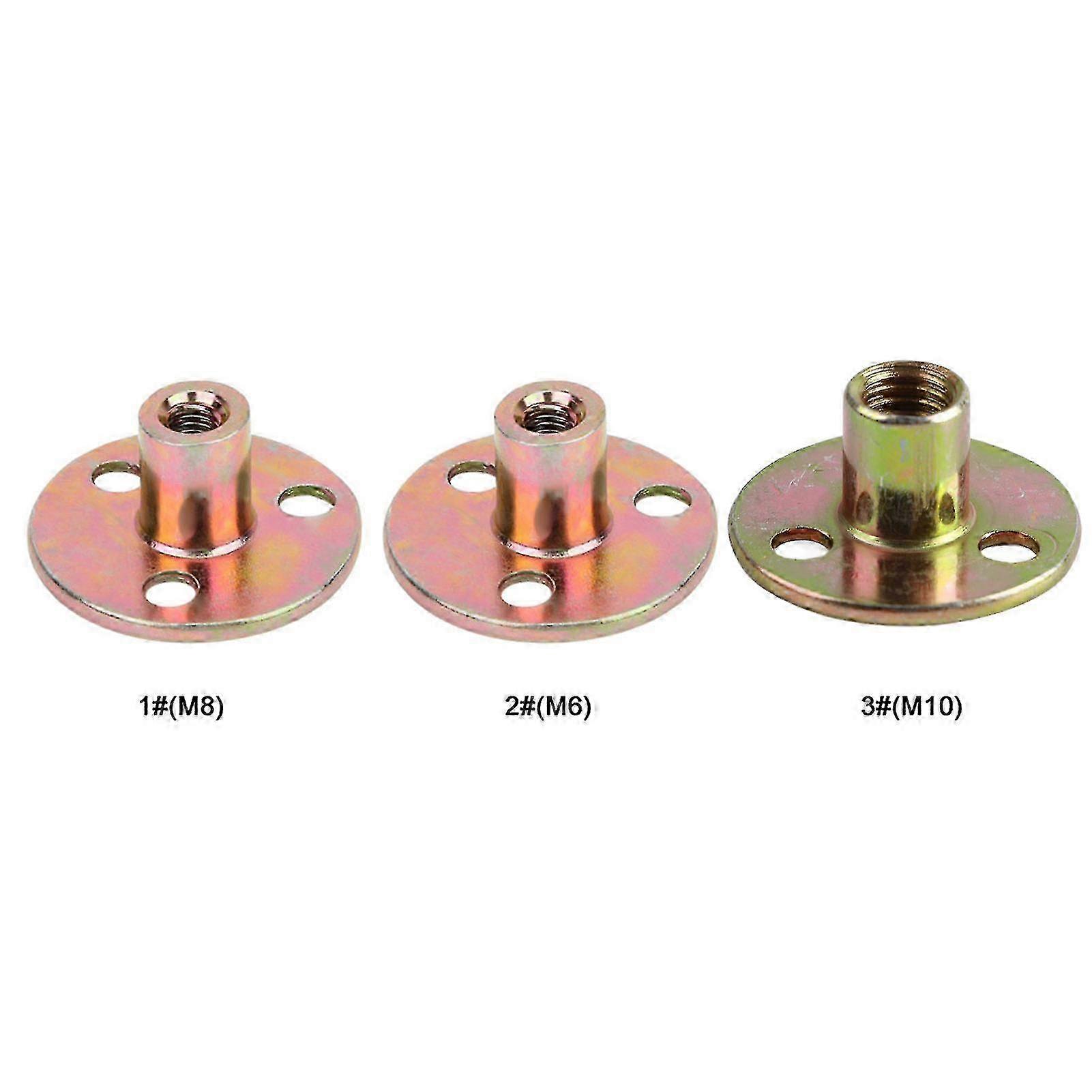 5 PCS Brad Hole Tee Nut Carbon Steel Round Base Screw - in T Nuts Furniture Hardware Flange Insert Female Thread T Nut [M10]-Excellent Edition 1110