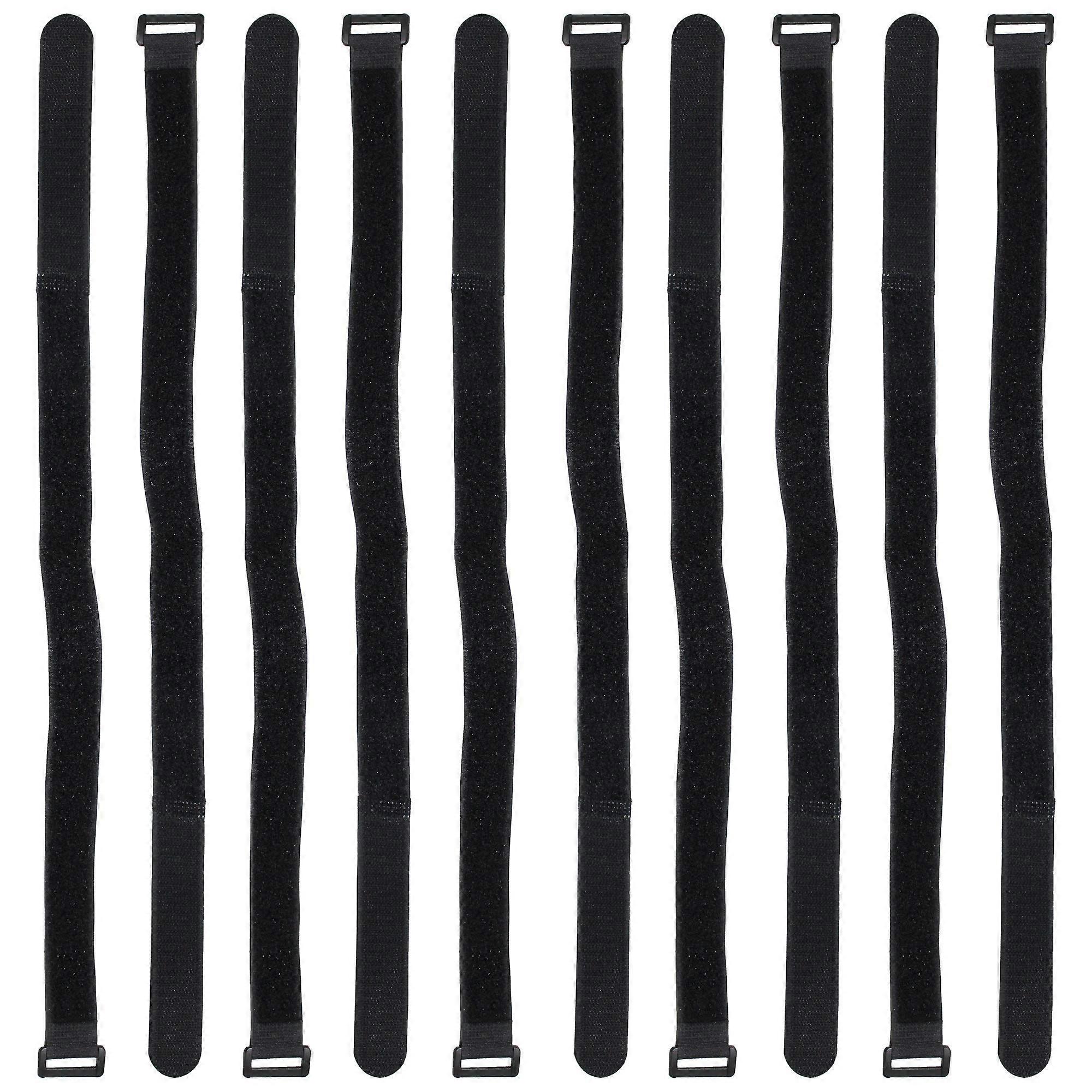 Self Adhesive Hook and Loop SelfGripping Cable Straps 20In by 1In, Reusable Ties for Wires, Cables, Black, 10Pack