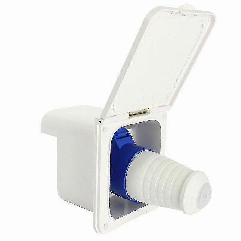 RV 32A White External Flush Hook Up Waterproof Plug Socketwhite  blue SZRH
