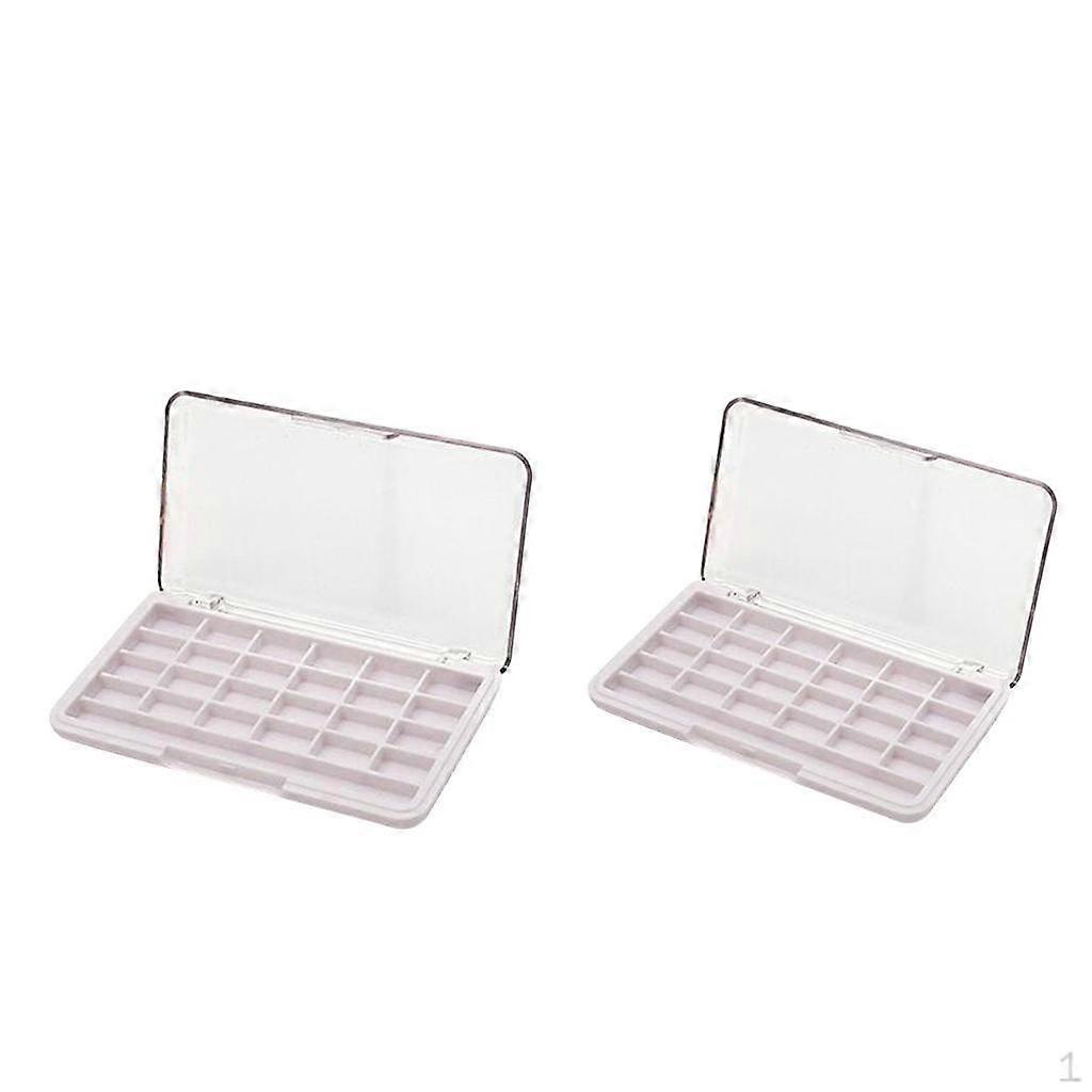 2 Pieces 24 Grids Blank Make Up Eyeshadow Blusher Organizer