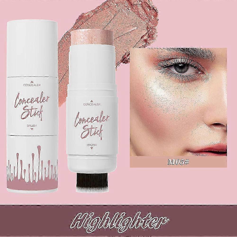 05(E)$hellokiss double-ended contour highlight blush stick with brush head 2 in 1 dual-use highlight stick shadow stick makeup