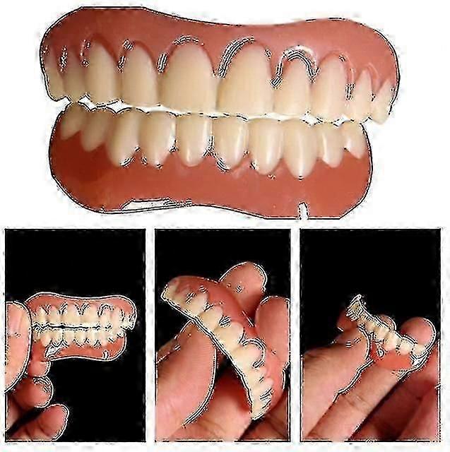 Customizable Silicone Dentures Upper Lower Veneers for Comfortable Teeth Deformity Correction & Braces