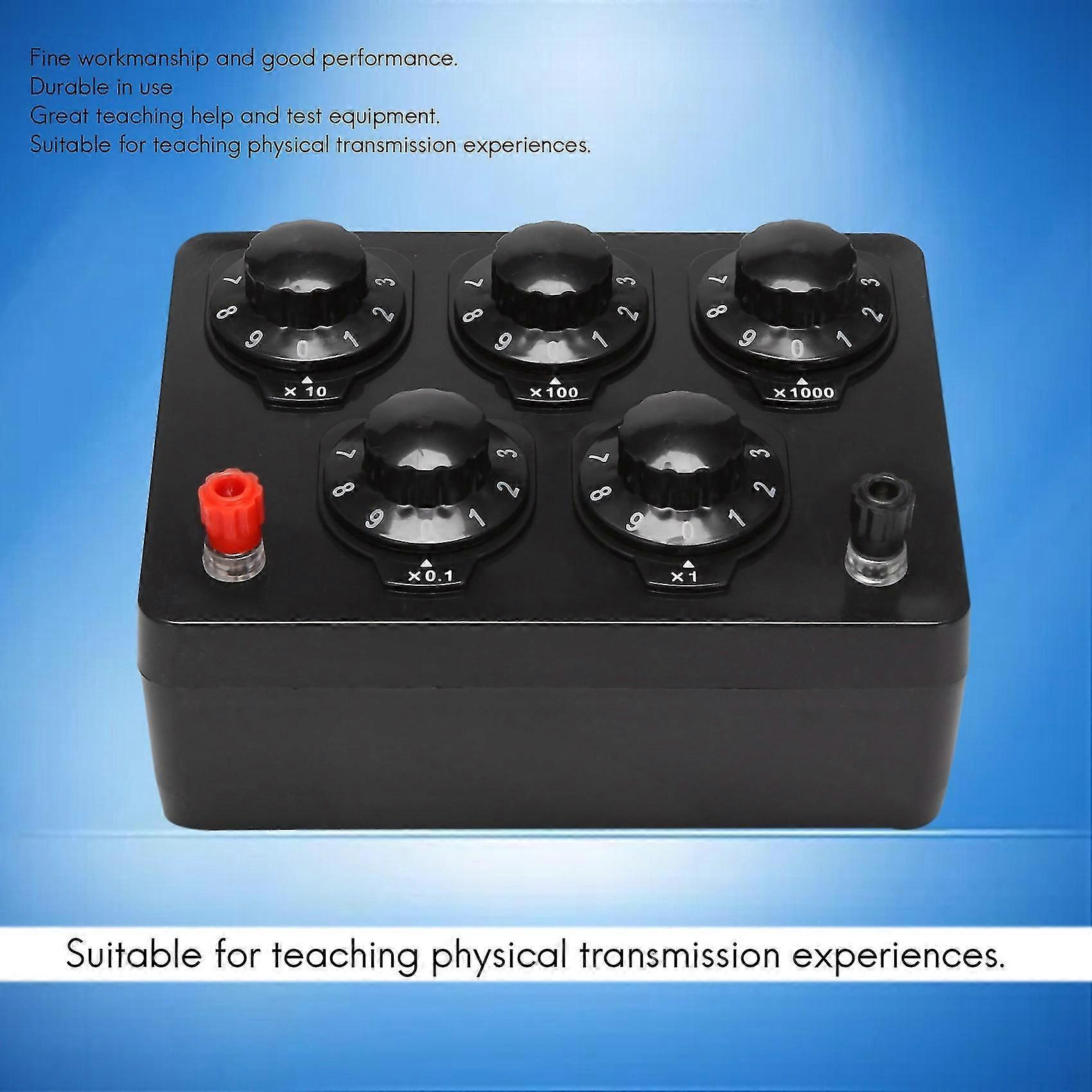 صندوق المقاومة الأسود الحديد متغير العقد مقاومة المقاومة مربع 0-9999.9 أوم 165x125x60mm Forphys