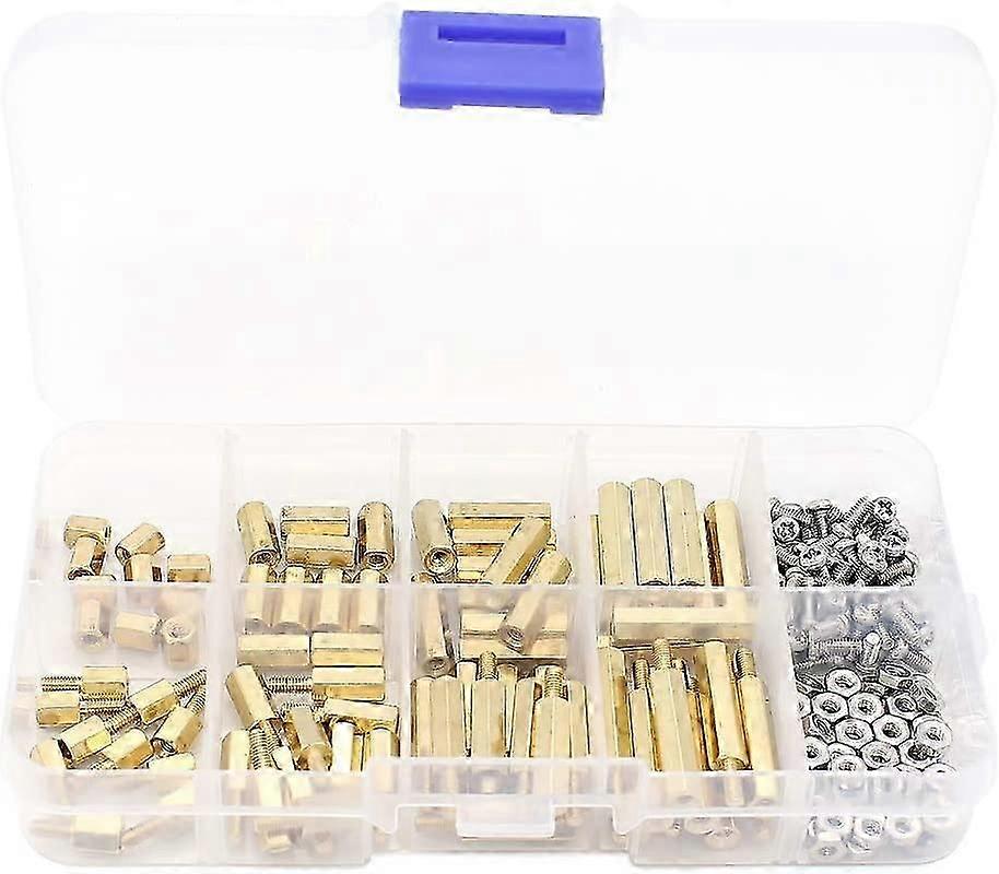 200-Piece Brass Bolt and Nut Assortment in M2.5 Size, Great for DIY Projects in UK Households