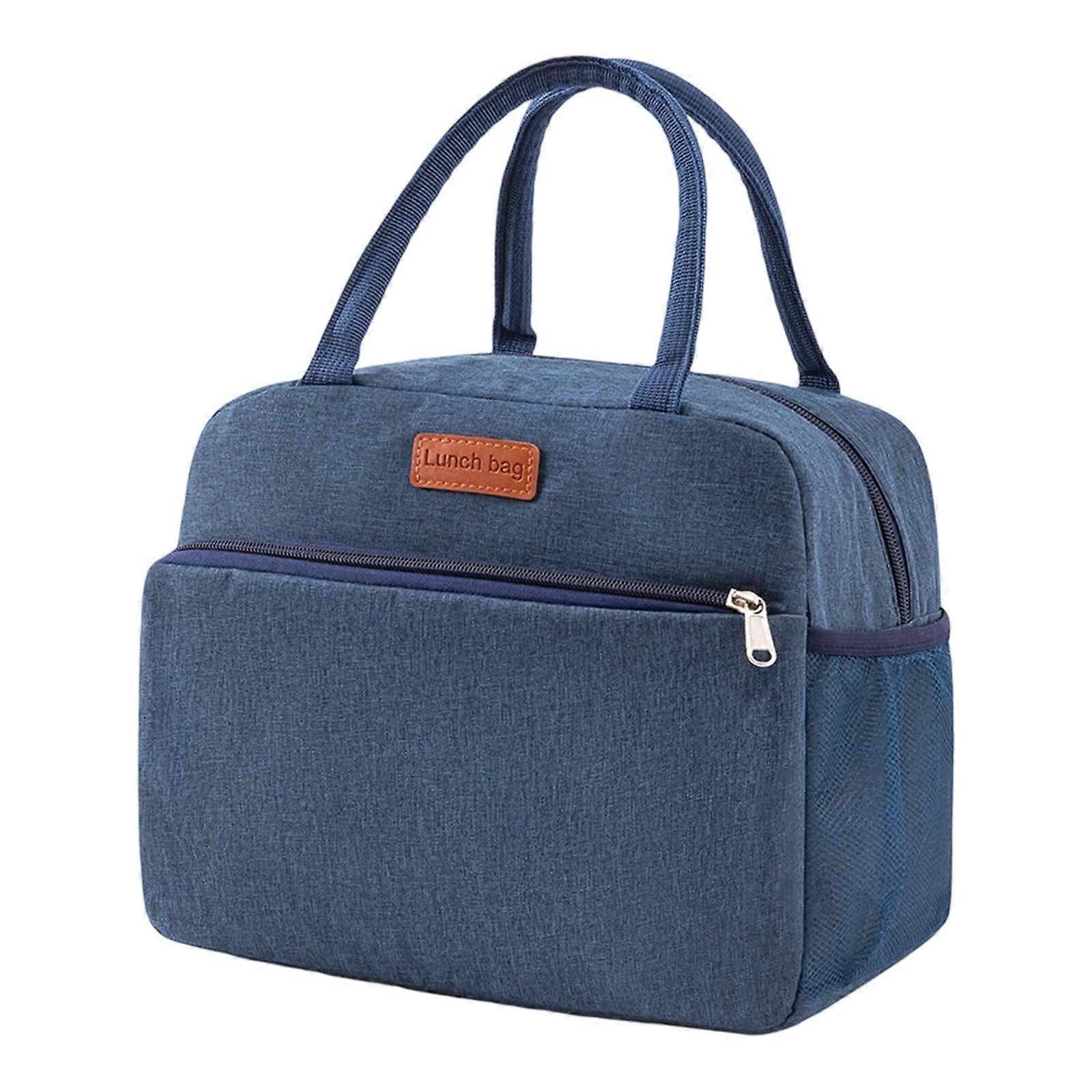 Multipurpose Thermal Insulated Lunch Bags Waterproof Design With Ample Space For Meal Preps Picnics And Daily Use  Navy