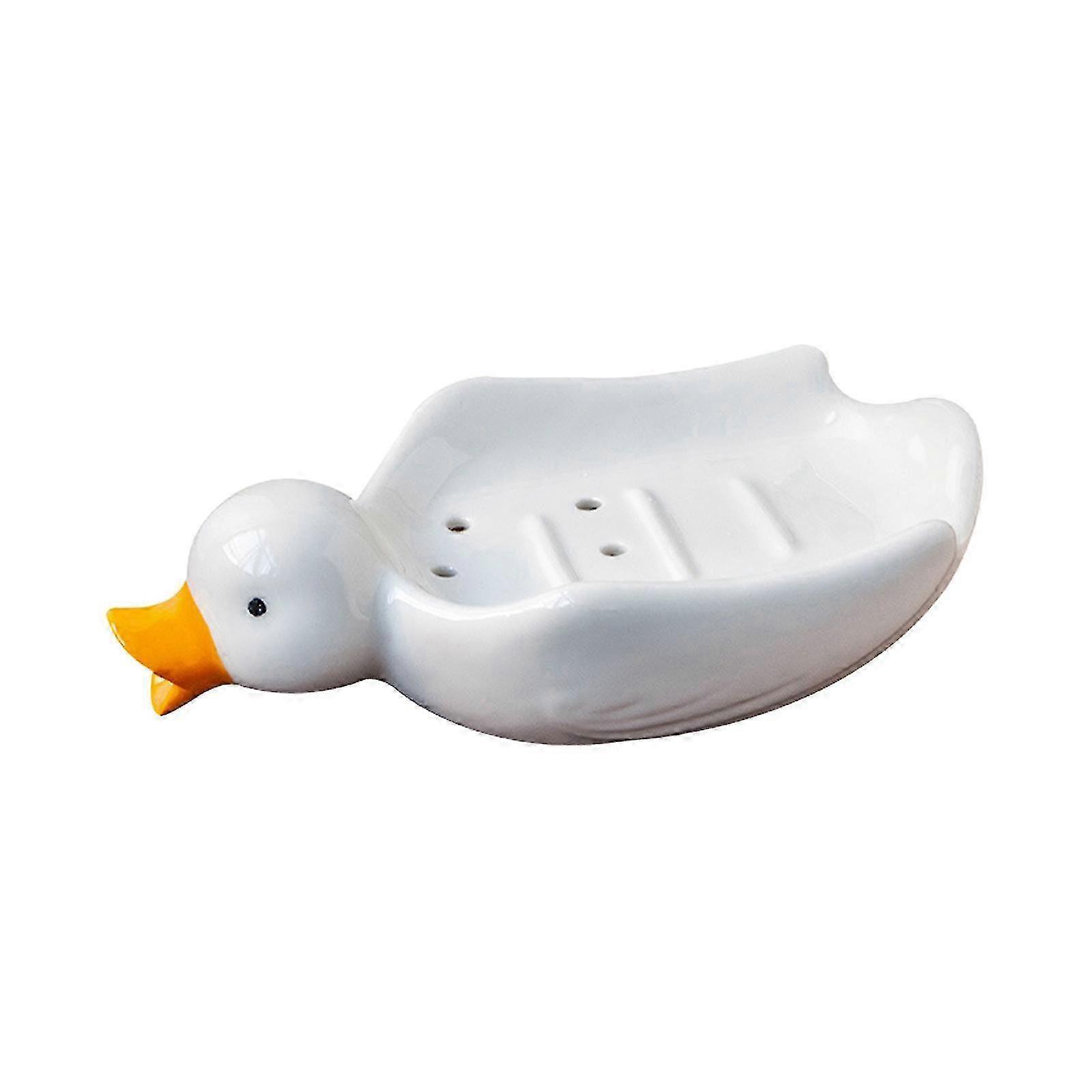 Ceramic Duck Soap Dish, Suitable for Bathroom & Kitchen
